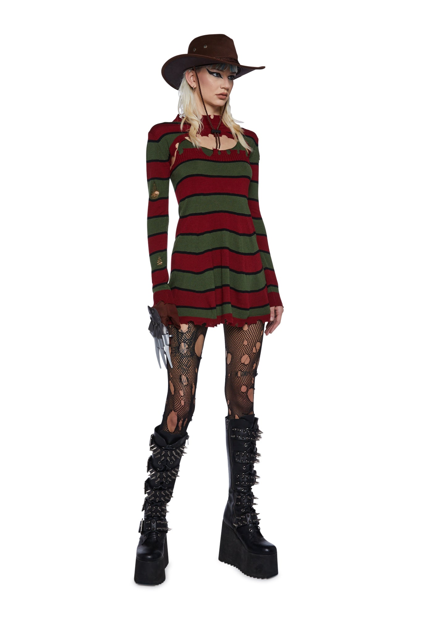 freddy krueger ladies fancy dress Women`s Freddy Krueger Costume Nightmare on Elm Street Killer Dress Halloween