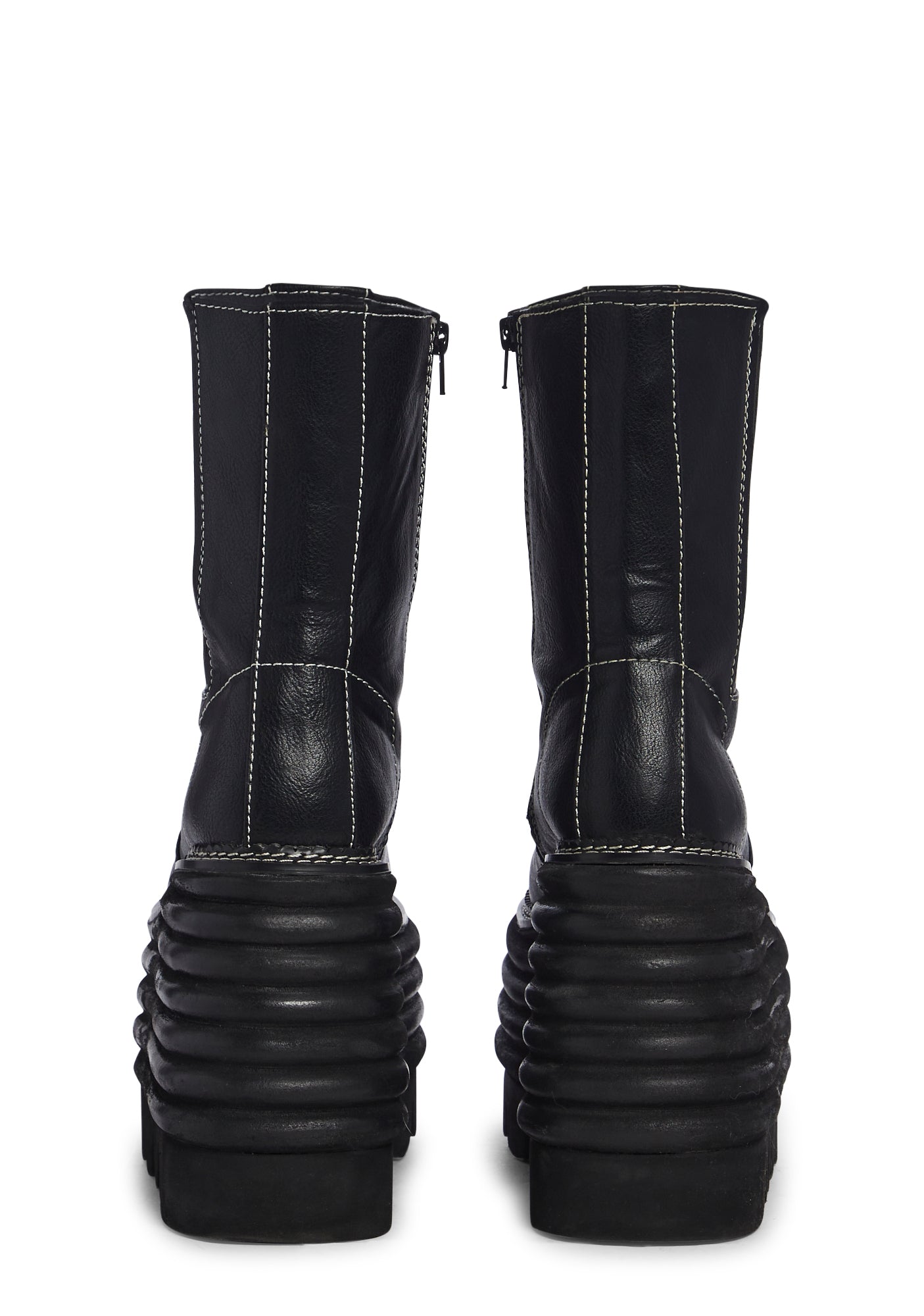 Current Mood Platform Wedge Boots- Black – Dolls Kill