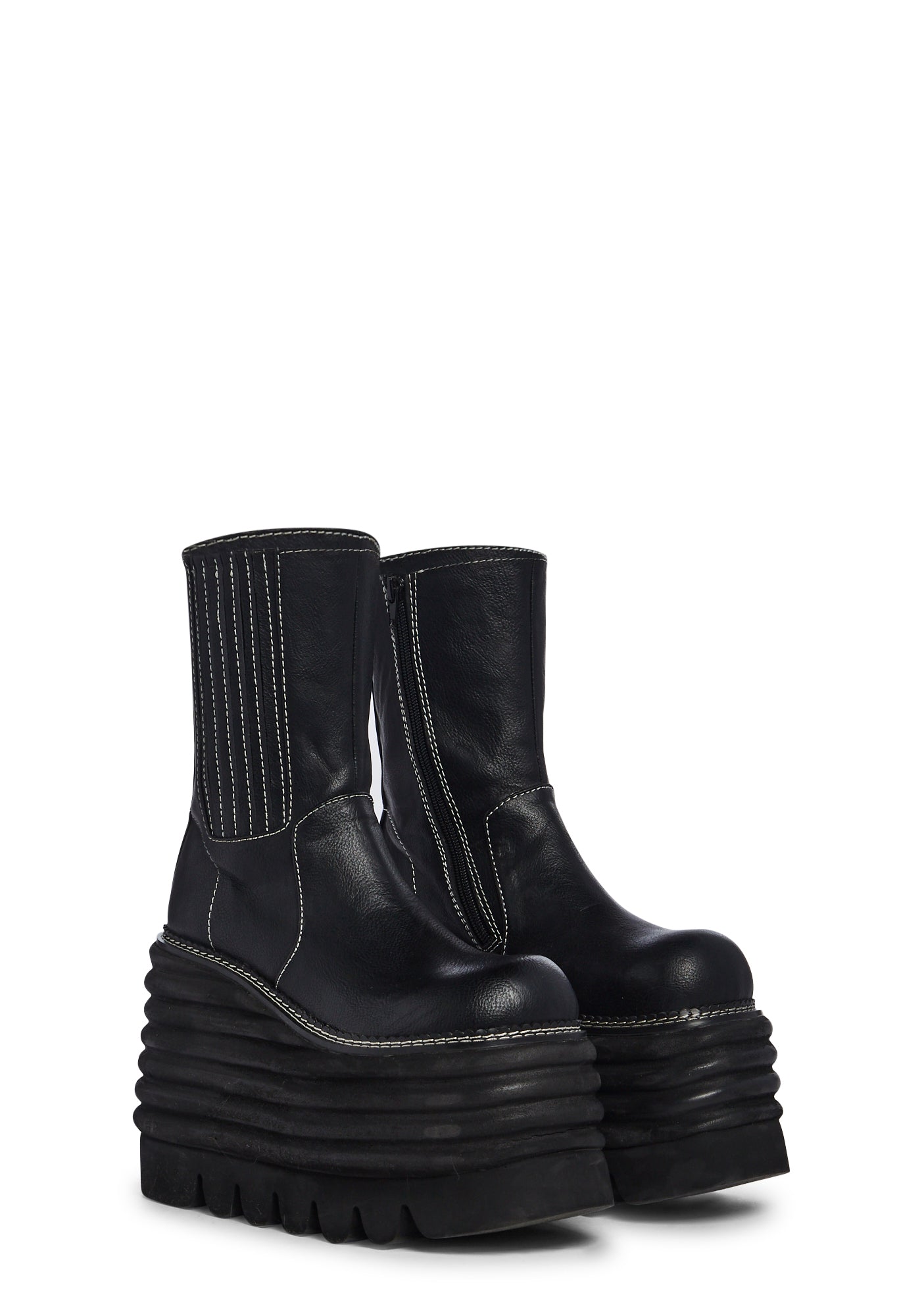 CURRENT MOOD 厚底ブーツ レア品 Current Mood Platform Wedge Boots- Black – Dolls Kill