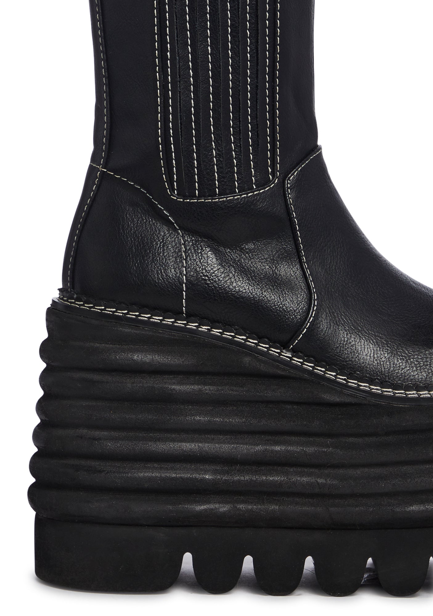 Current Mood Platform Wedge Boots- Black – Dolls Kill