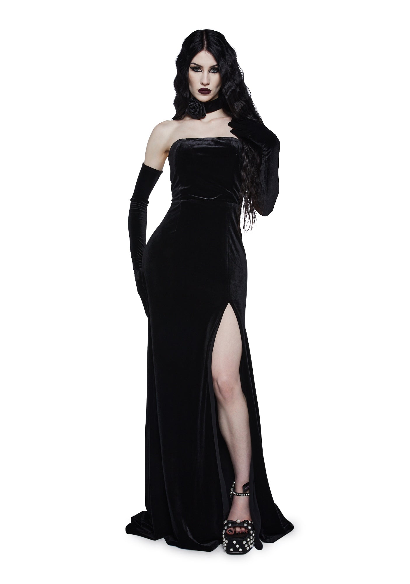 パーティードレス Black Velvet Dress Fire Dress Ladies Sundress Beach Punk Lace Bandage Women Black Dress
