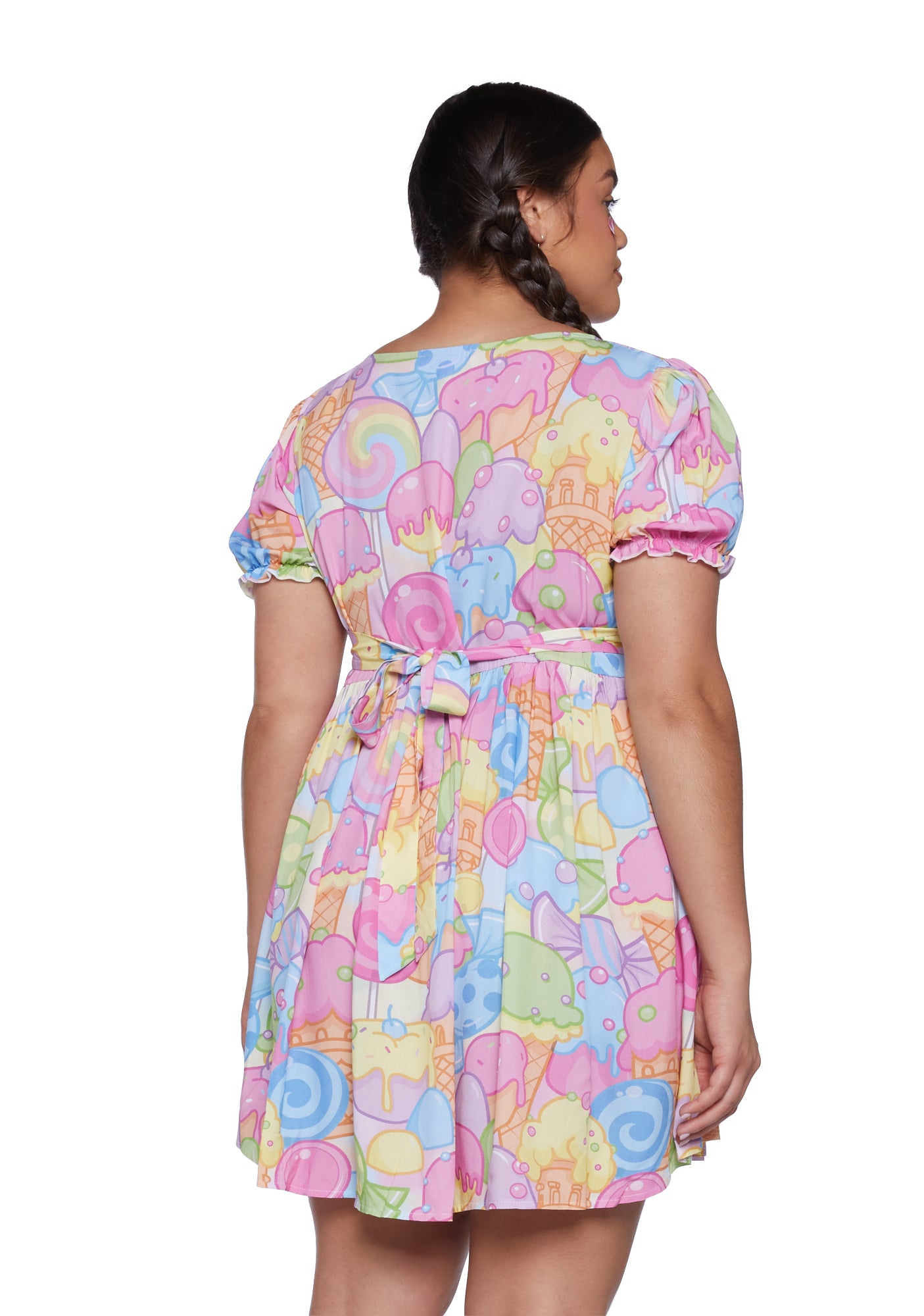 Dolls Kill x Candyland Plus Size Ice Cream Print Babydoll Mini Dress - Multi Dolls Kill x Candyland Plus Size Ice Cream Print Babydoll Mini Dress - Multi