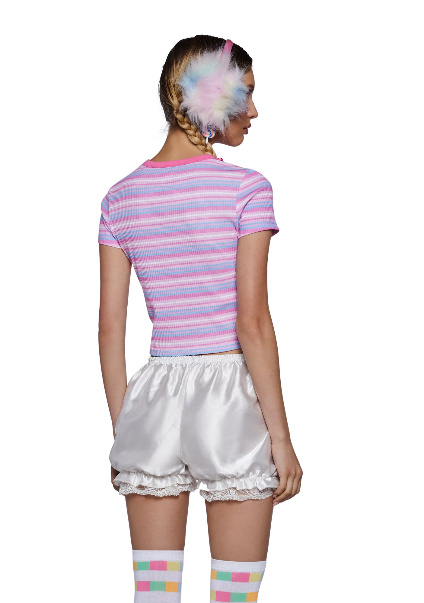 Levi's Women's Ss Rib Baby Tee Coco Cloud Dancer Stripe T-Shirt