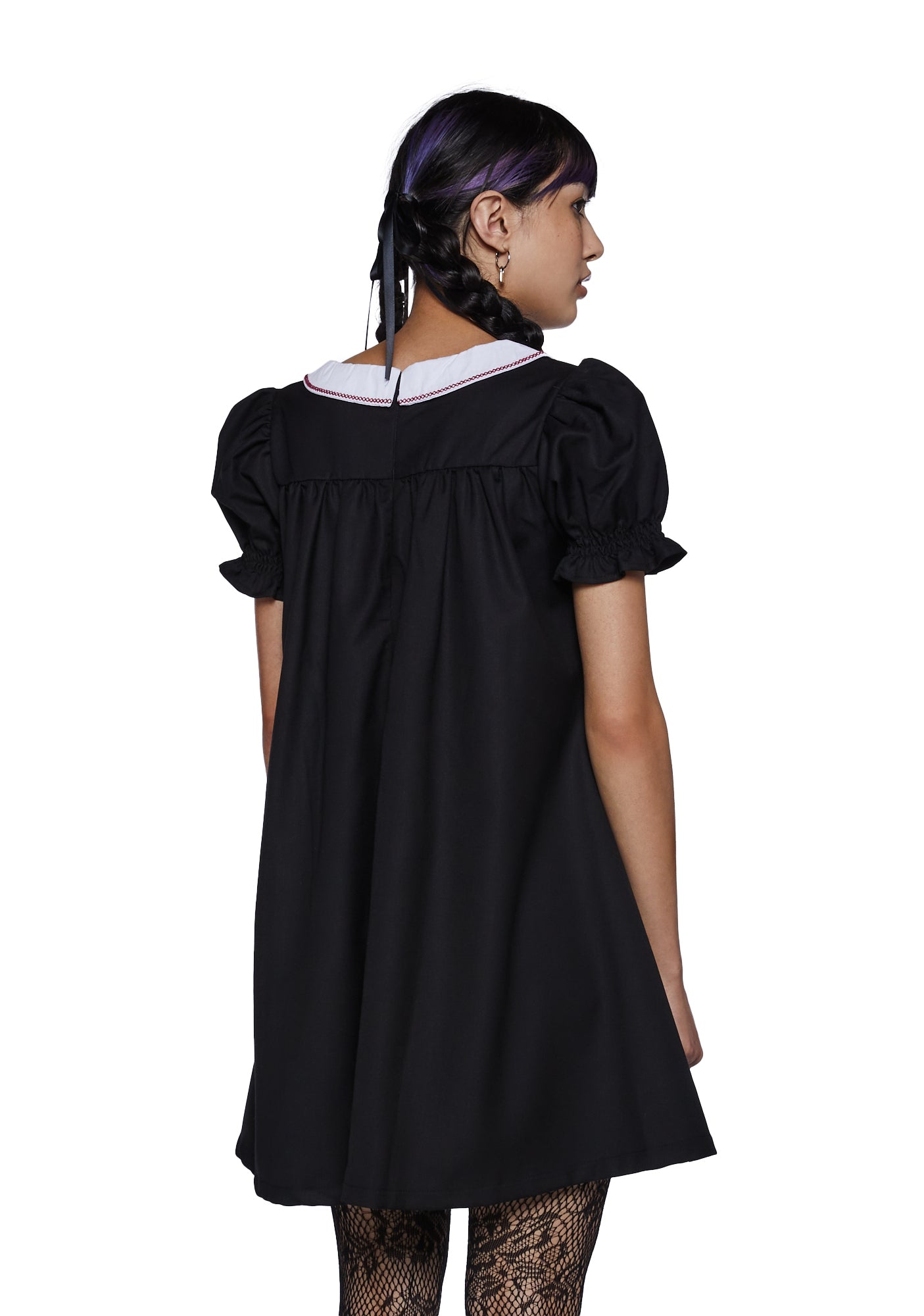 Delia\'s Collared Puff Kill Mini Babydoll Dress - – Sleeve Black Dolls
