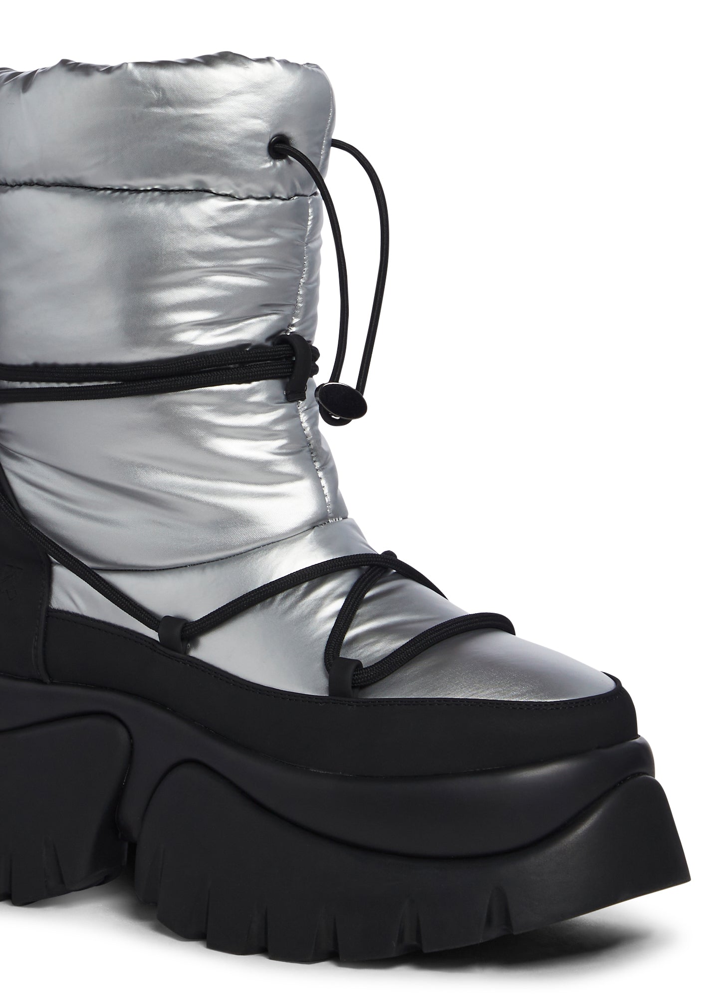 Koi Footwear Platform Snow Boots- Silver – Dolls Kill