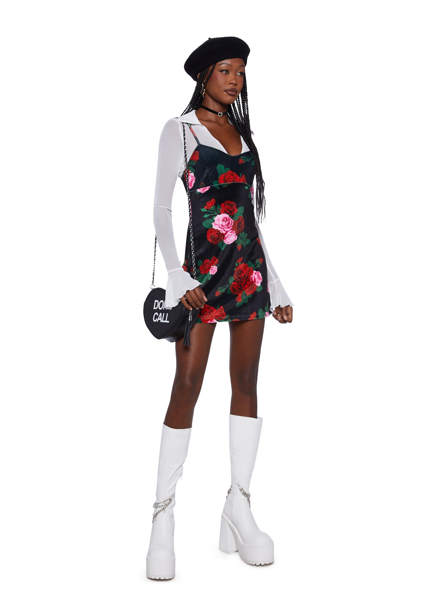 ◆THE MUSEUM VISITOR◆ HEART PRINTED SLEEVELESS BLACK 14325 HEART PRINTED SLEEVELESS (BLACK) : THE MUSEUM VISITOR