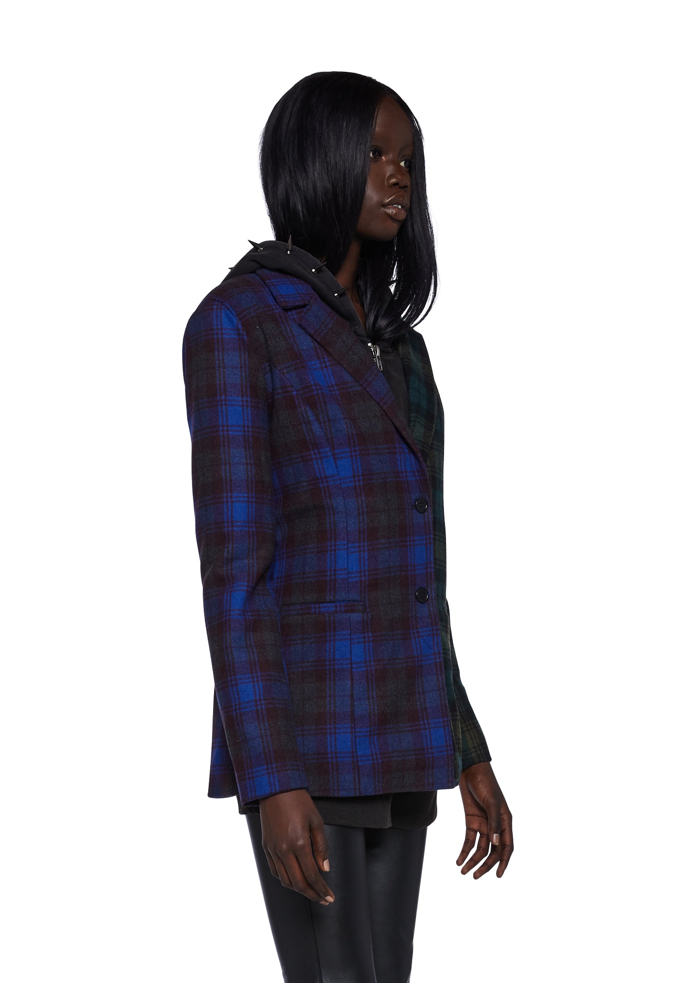 Current Mood Two Tone Plaid Blazer Multi Dolls Kill