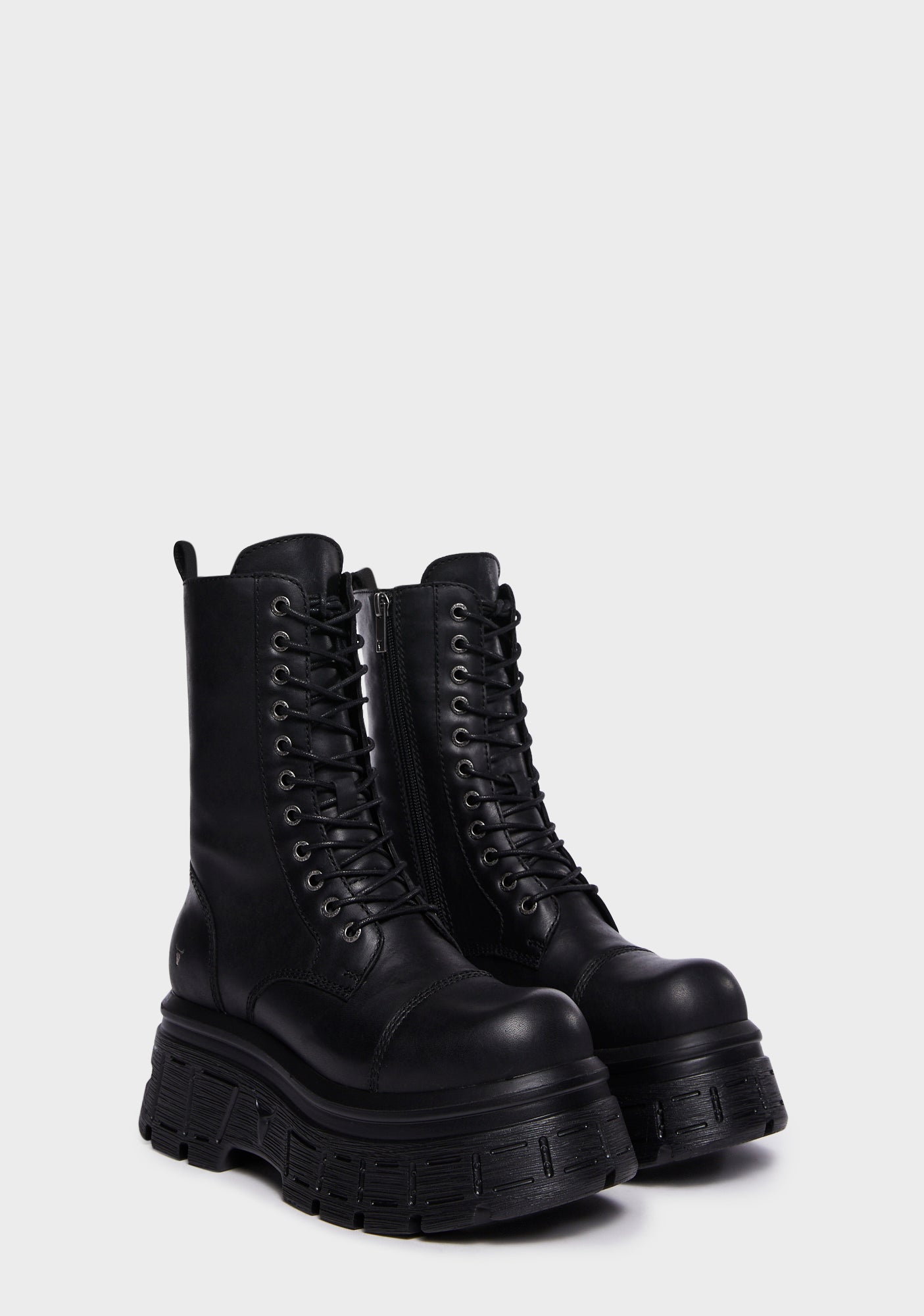 Windsor Smith Leather Platform Combat Boots Black – Dolls Kill