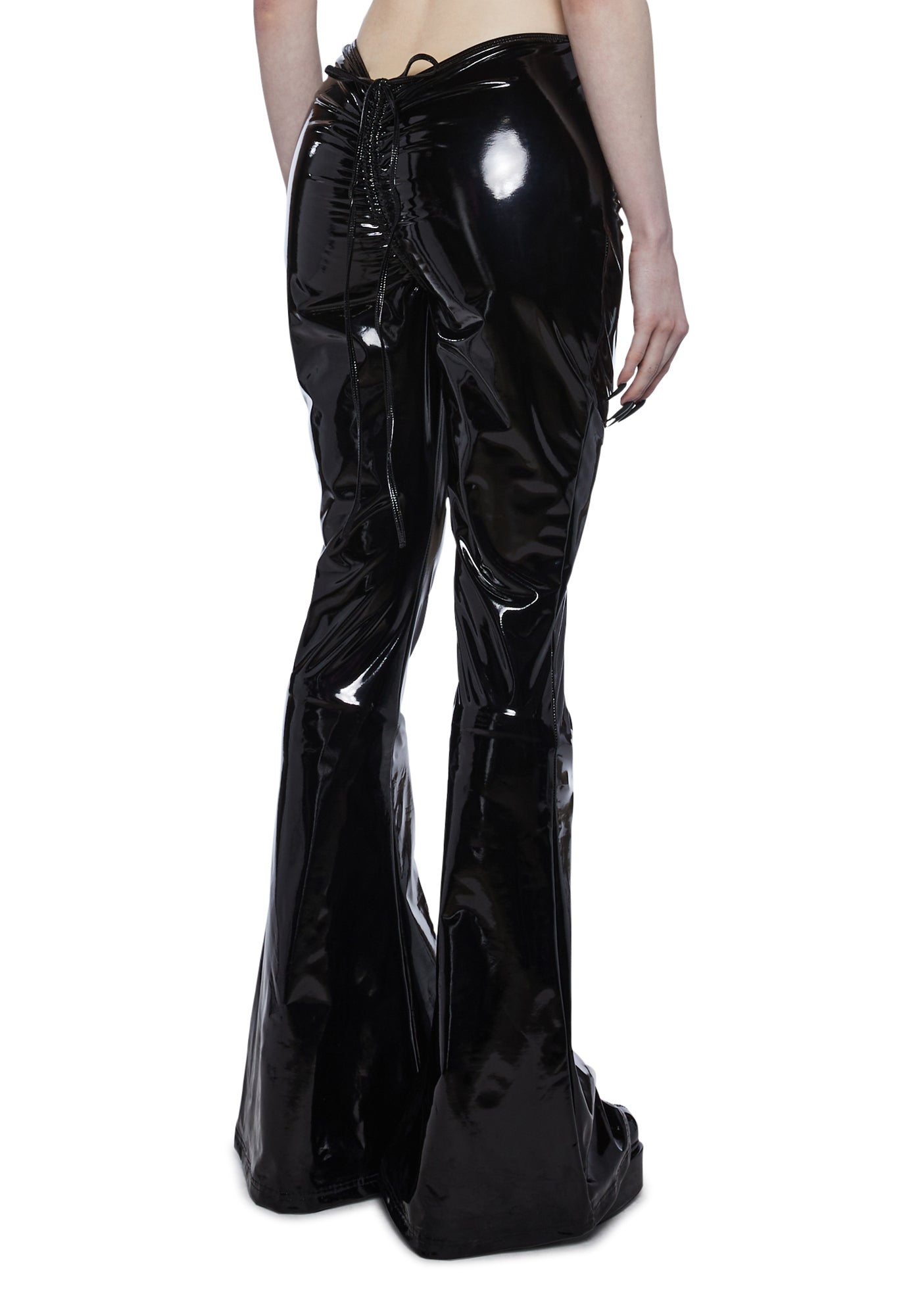 Widow PVC Vinyl Flared Pants Black Dolls Kill