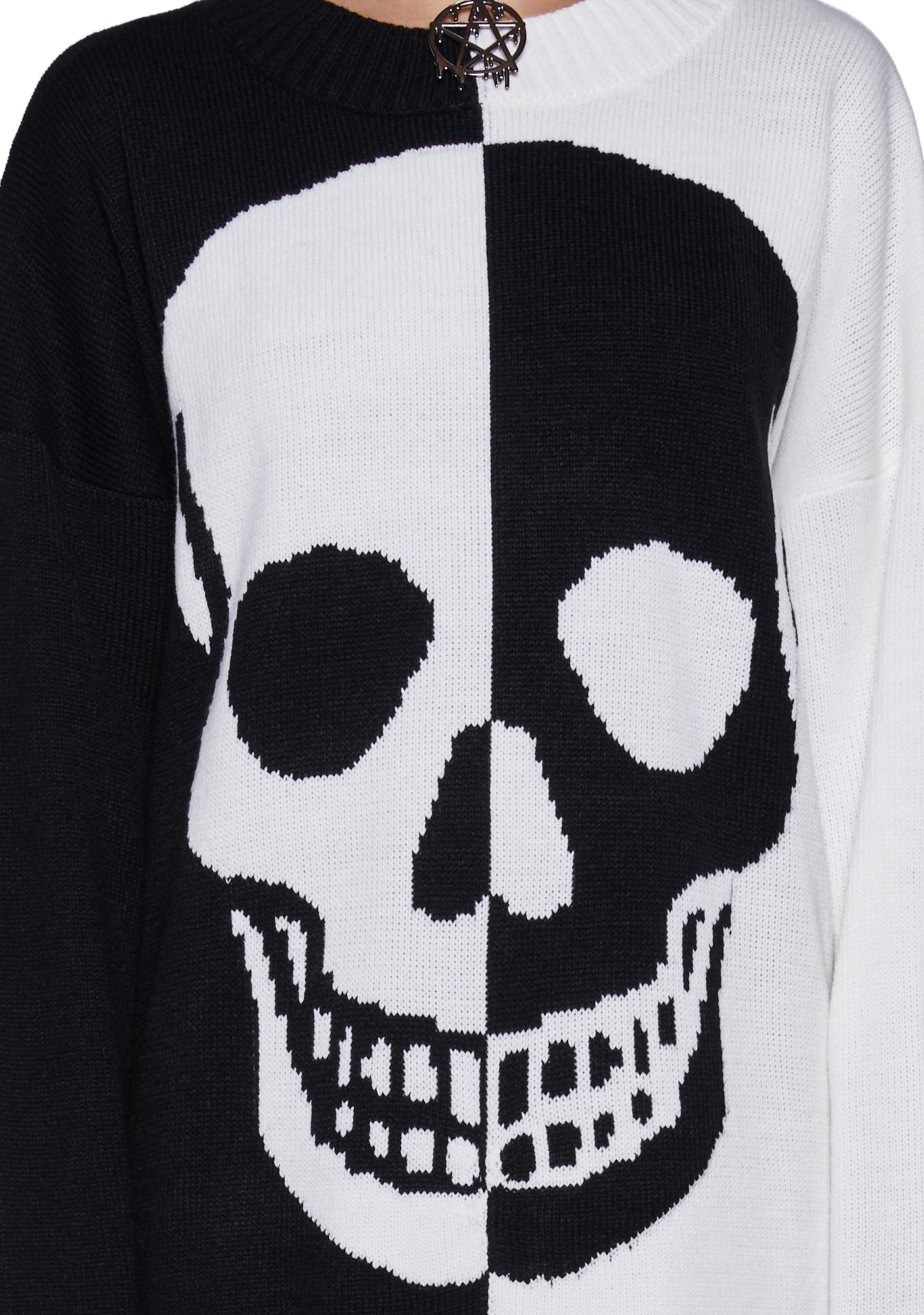 Half black half white jumper store