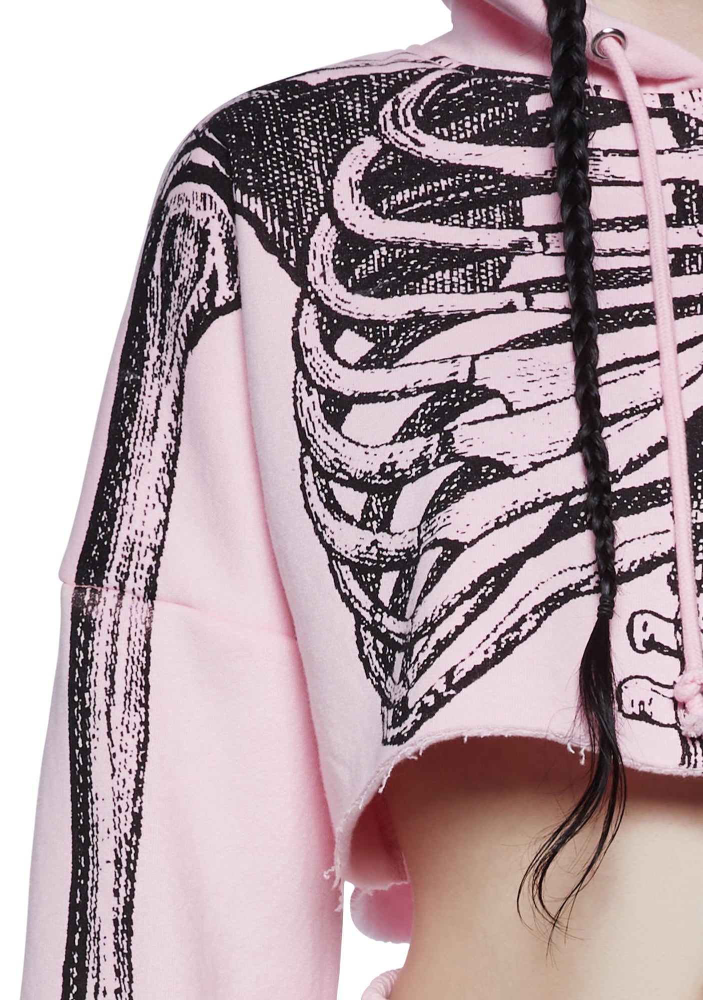 Trickz N' Treatz Skeleton Graphic Cropped Hoodie - Pink – Dolls Kill