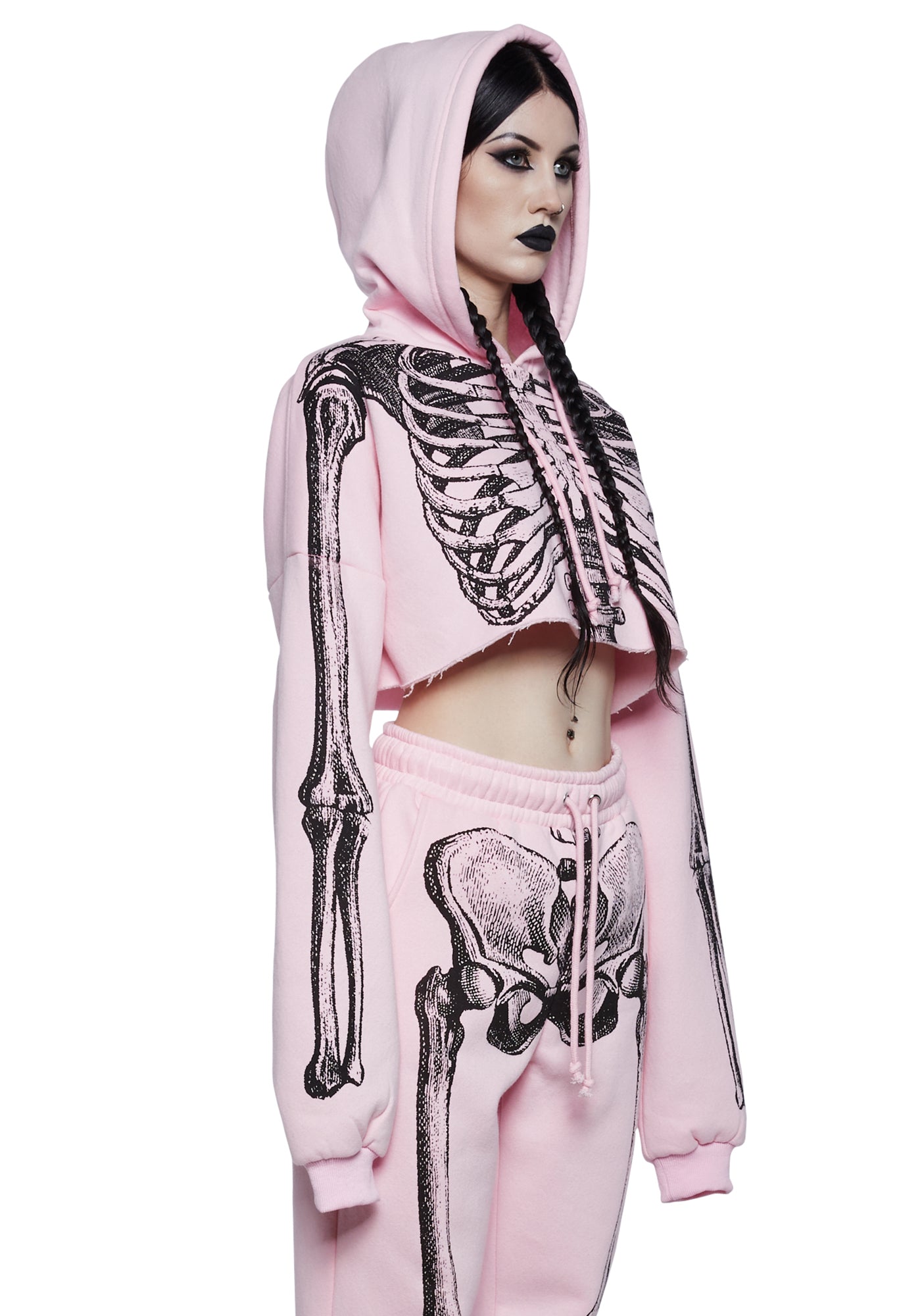 Dolls kill cropped hoodie top