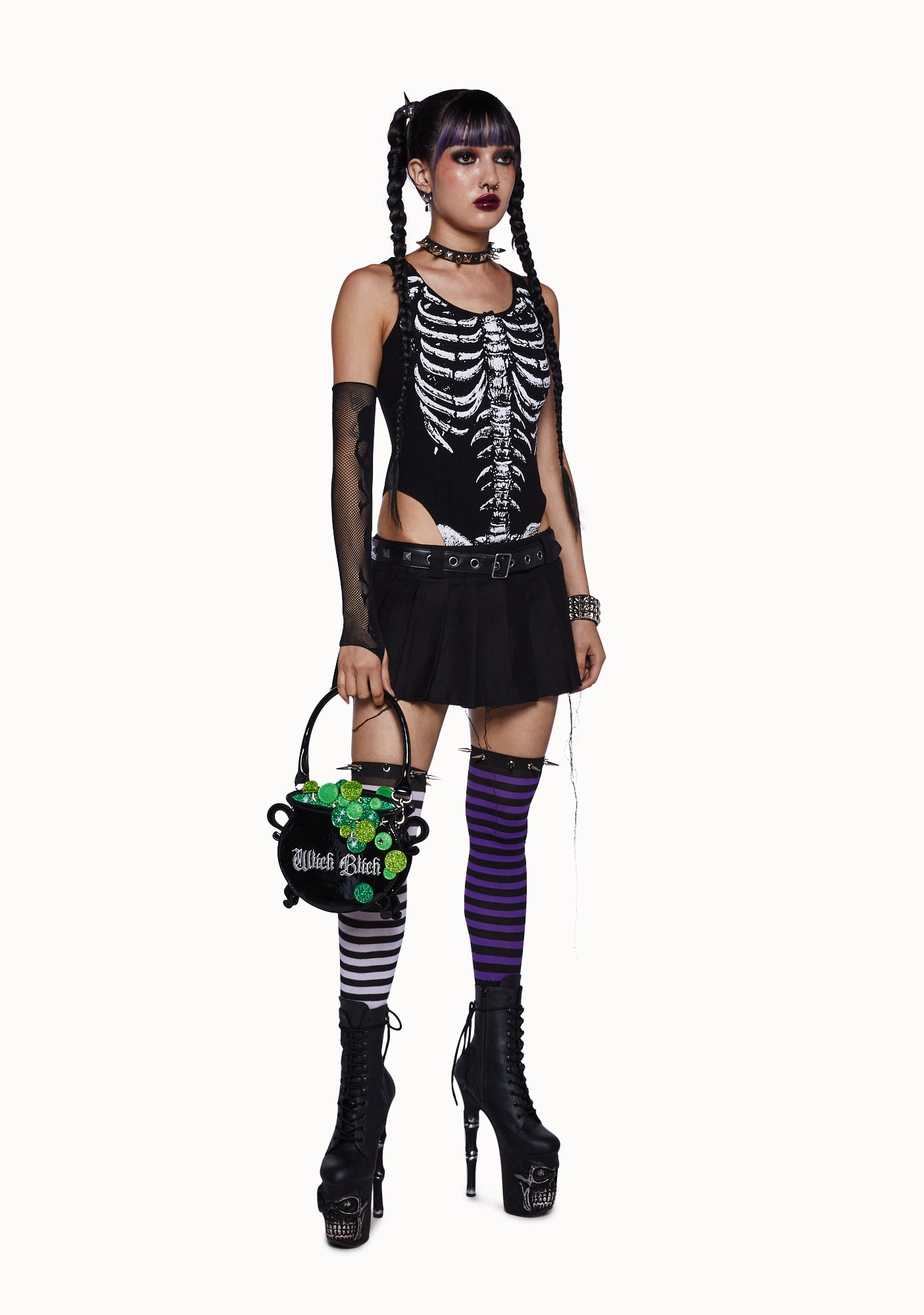 日本未入荷 Trickz N' Treatz - Wake The Dead Skeleton Joggers Trickz N Treatz Skeleton Print Jogger Sweatpants - Black