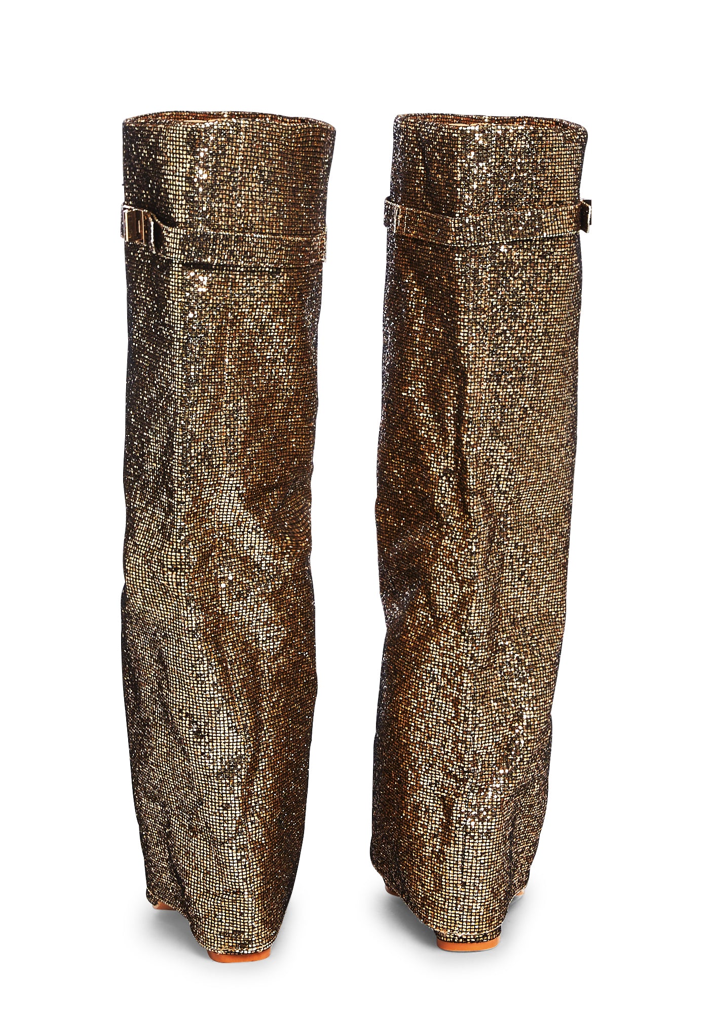Echo Fold Over Glitter Boots Gold