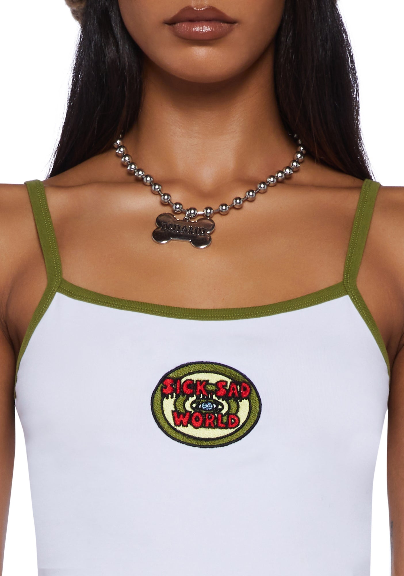 Dolls Kill x Daria Sick Sad World Cami Crop Tank - White