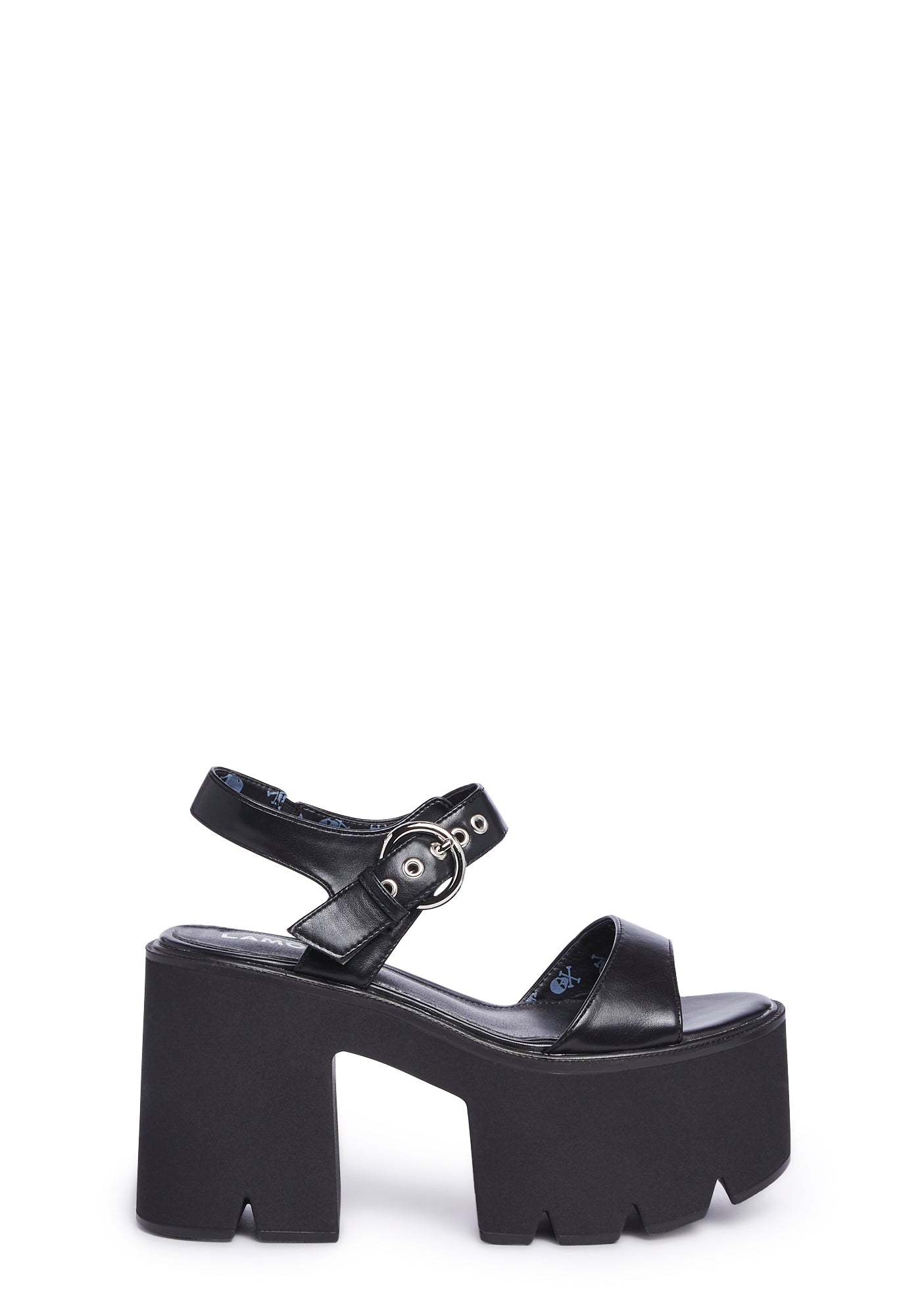 Lamoda Vegan Leather Platform Sandals - Black
