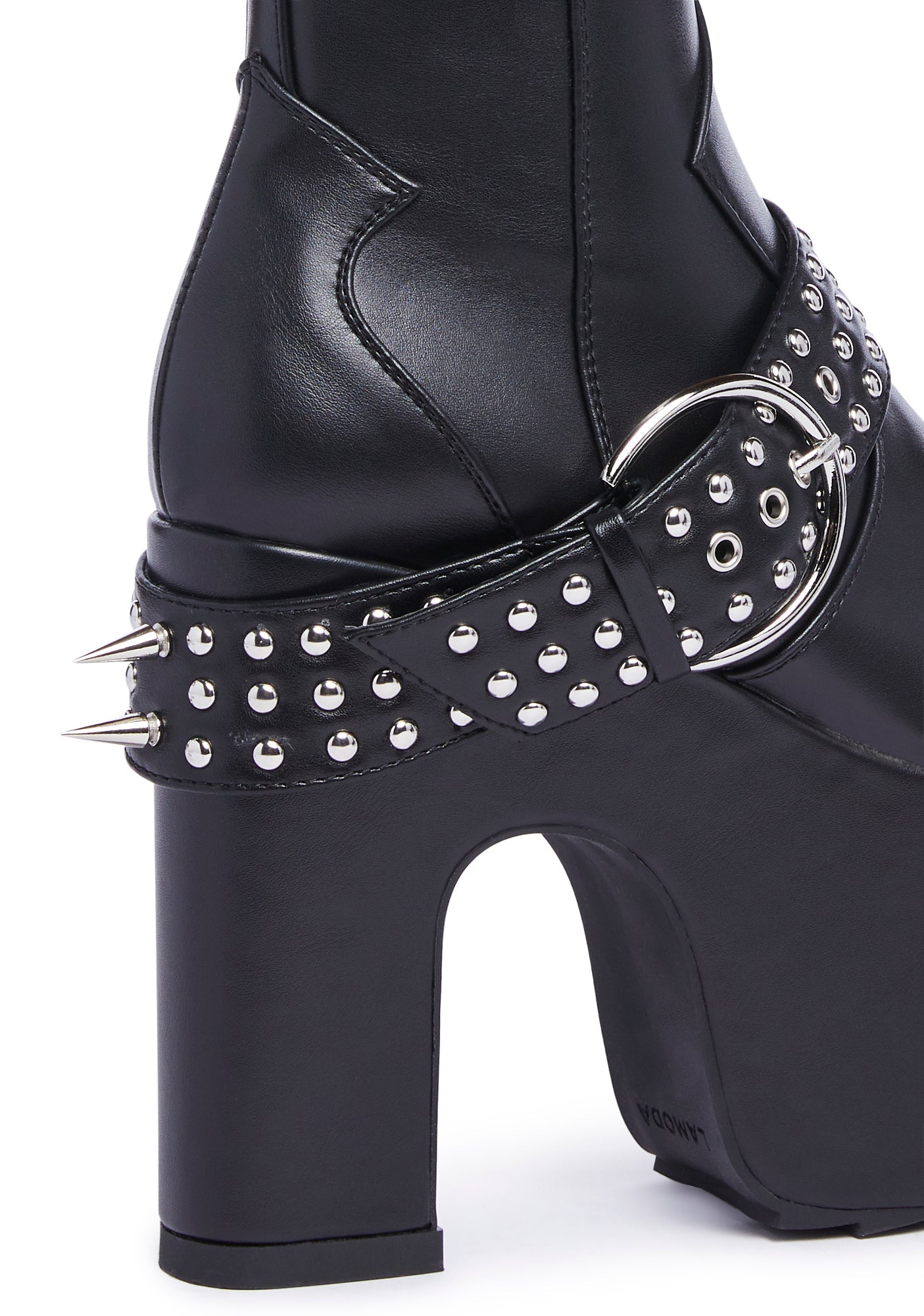 Lamoda Platform Stud Cowboy Boots - Black – Dolls Kill