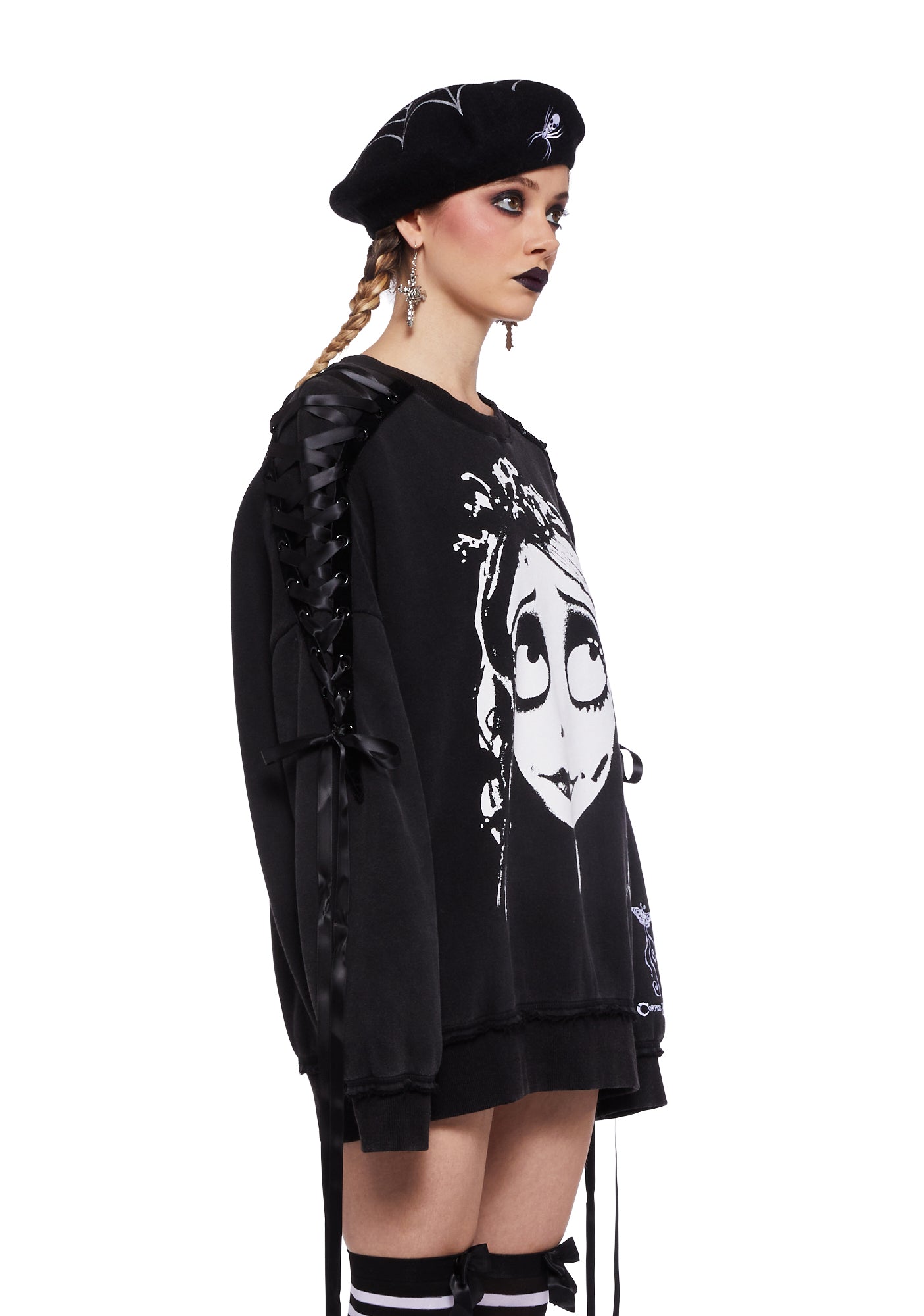 Dolls Kill X Corpse Bride Crewneck Sweater Black