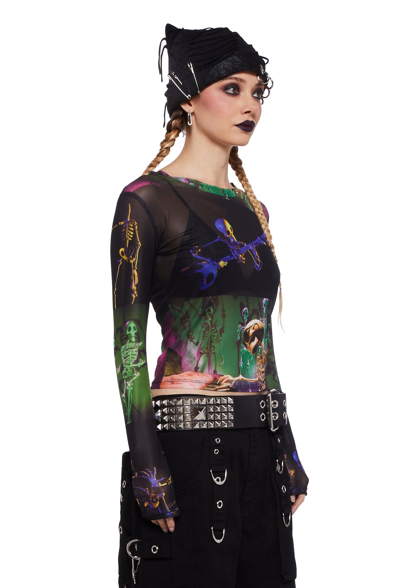 Dolls Kill X Corpse Bride Mesh Top- Multi