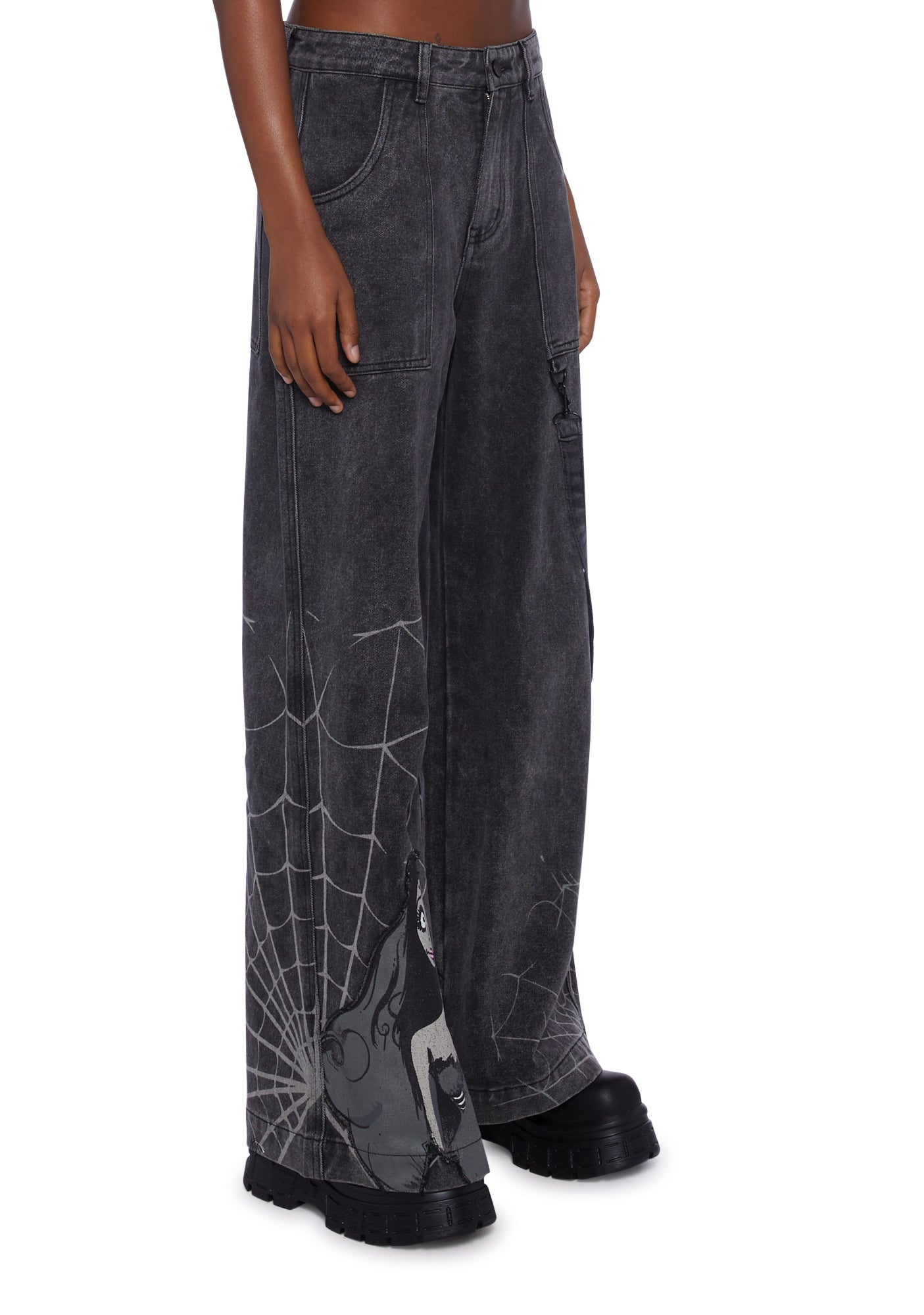 Dolls Kill x Corpse Bride Twill Spider Emily Graphic Wide Dolls Kill x Corpse Bride Twill Spider Emily Graphic Wide
