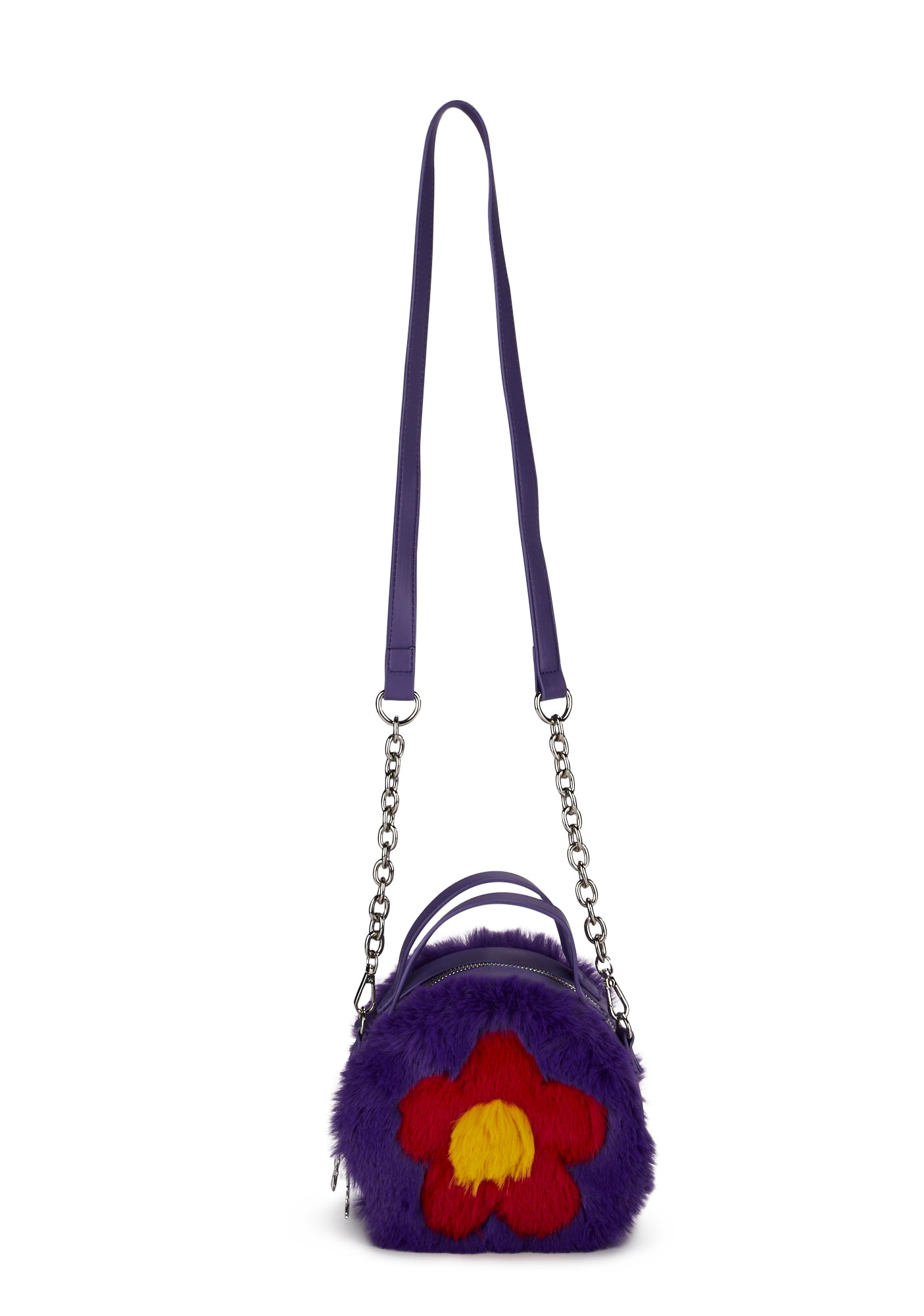 Floral Fantasies Faux Fur Handbag
