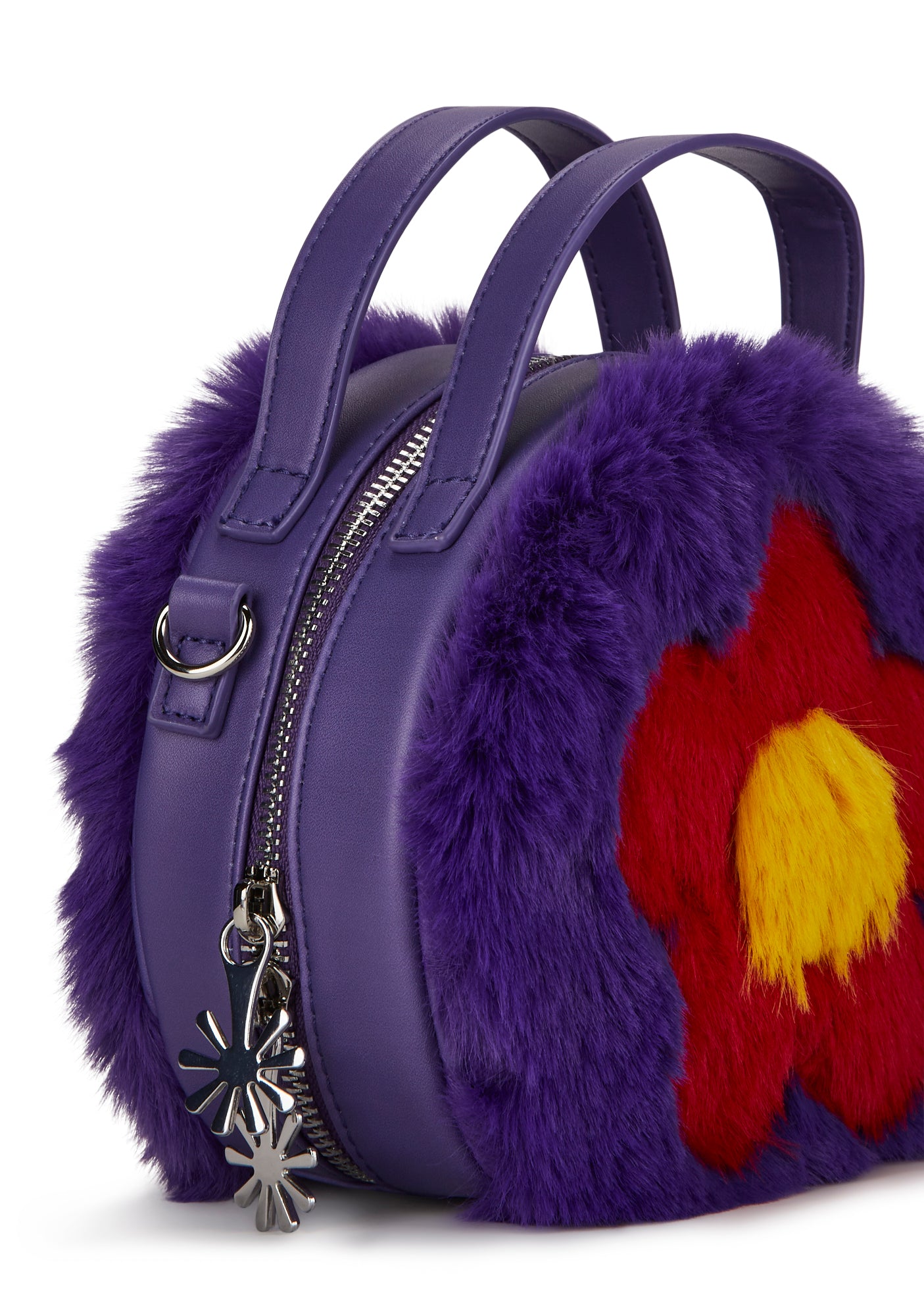 Floral Fantasies Faux Fur Handbag