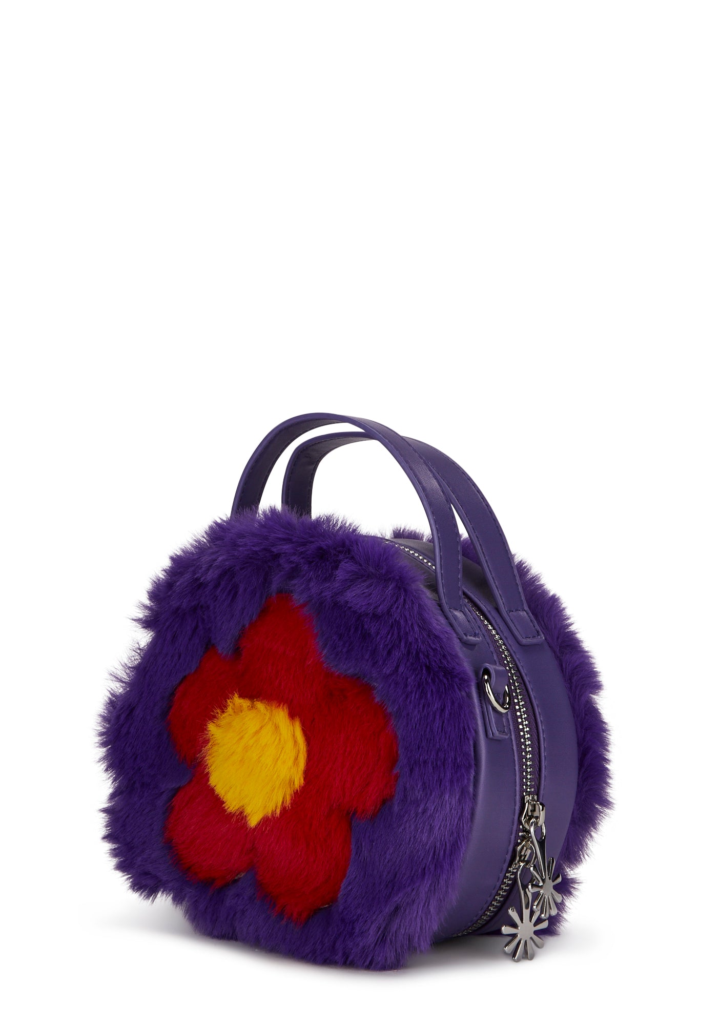 Floral Fantasies Faux Fur Handbag