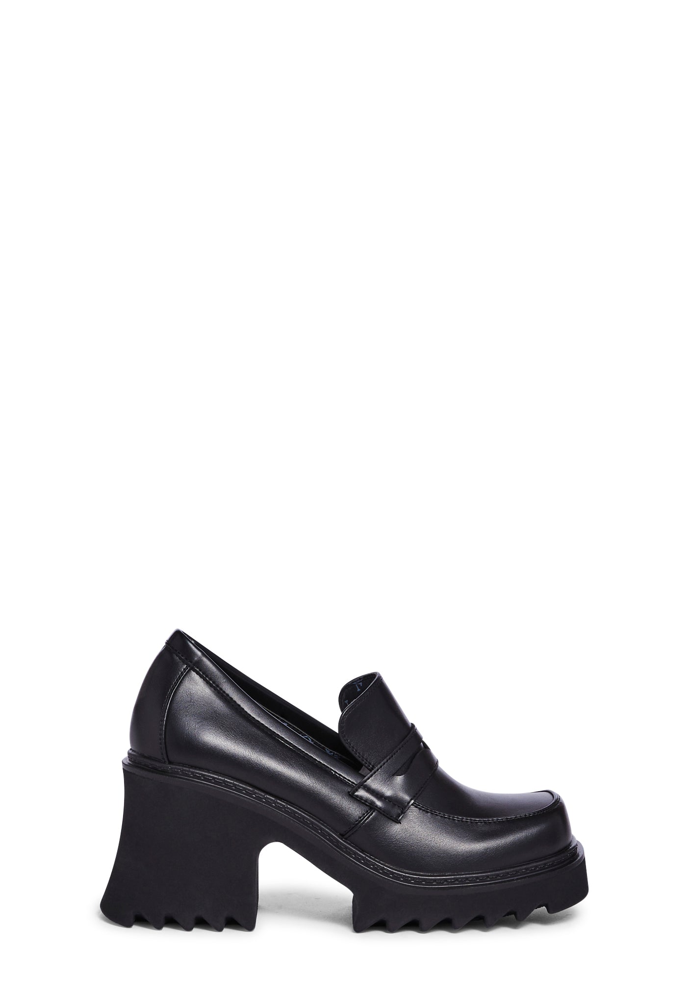 Lamoda Vegan Leather Oxford Loafer Platforms - Black – Dolls Kill
