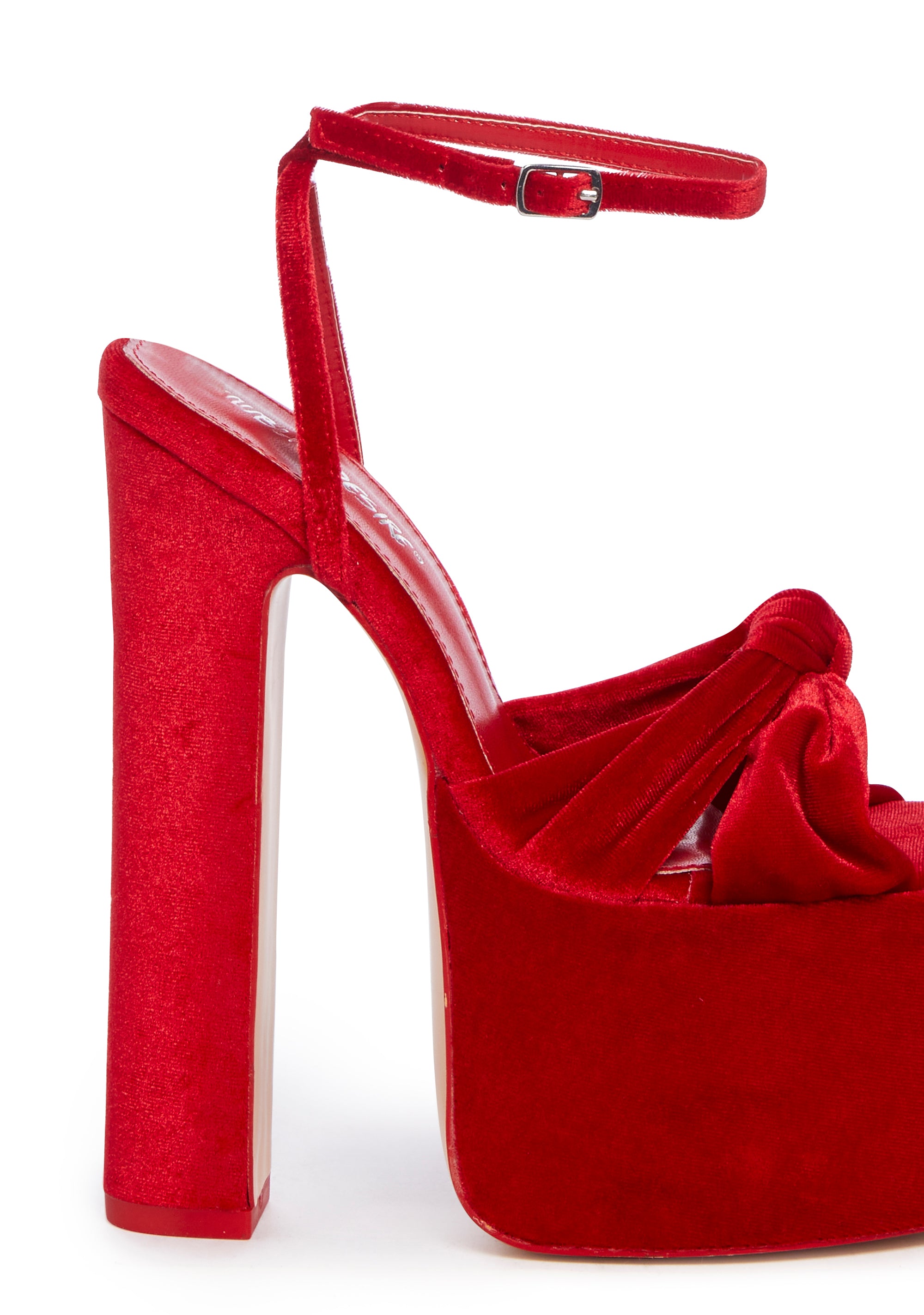 Red velvet platform heels hotsell