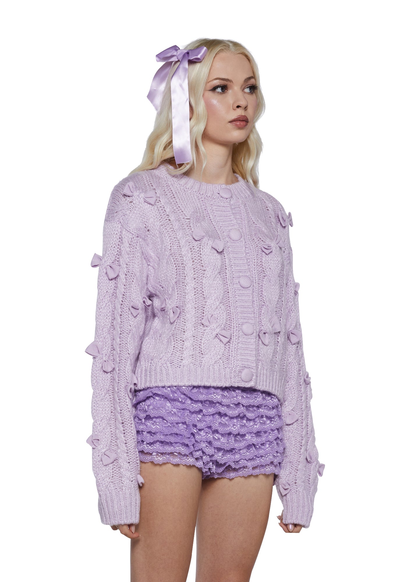 祝開店！大放出セール開催中 Sugar Thrillz Kill Dolls – Purple Cardigan- Knit カーディガン