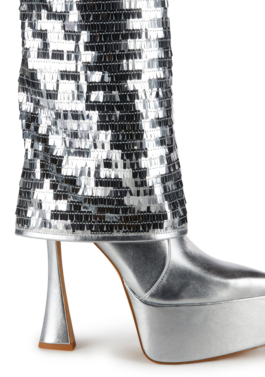 Lowell Platform Heels-Silver - alternate
