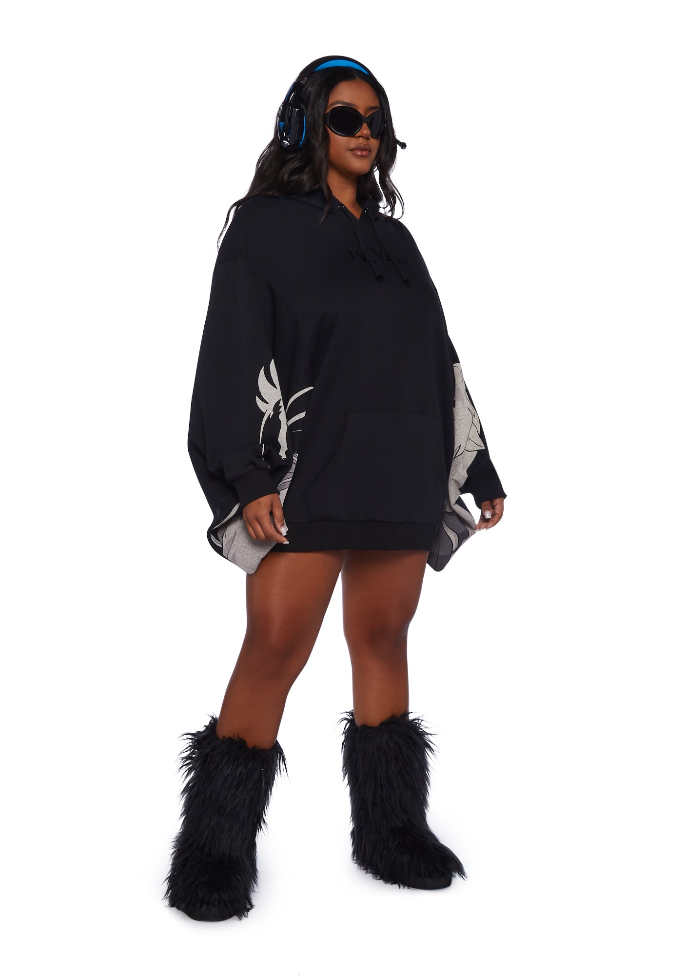Plus Dolls Kill x InuYasha Batwing Sleeve Oversized Graphic