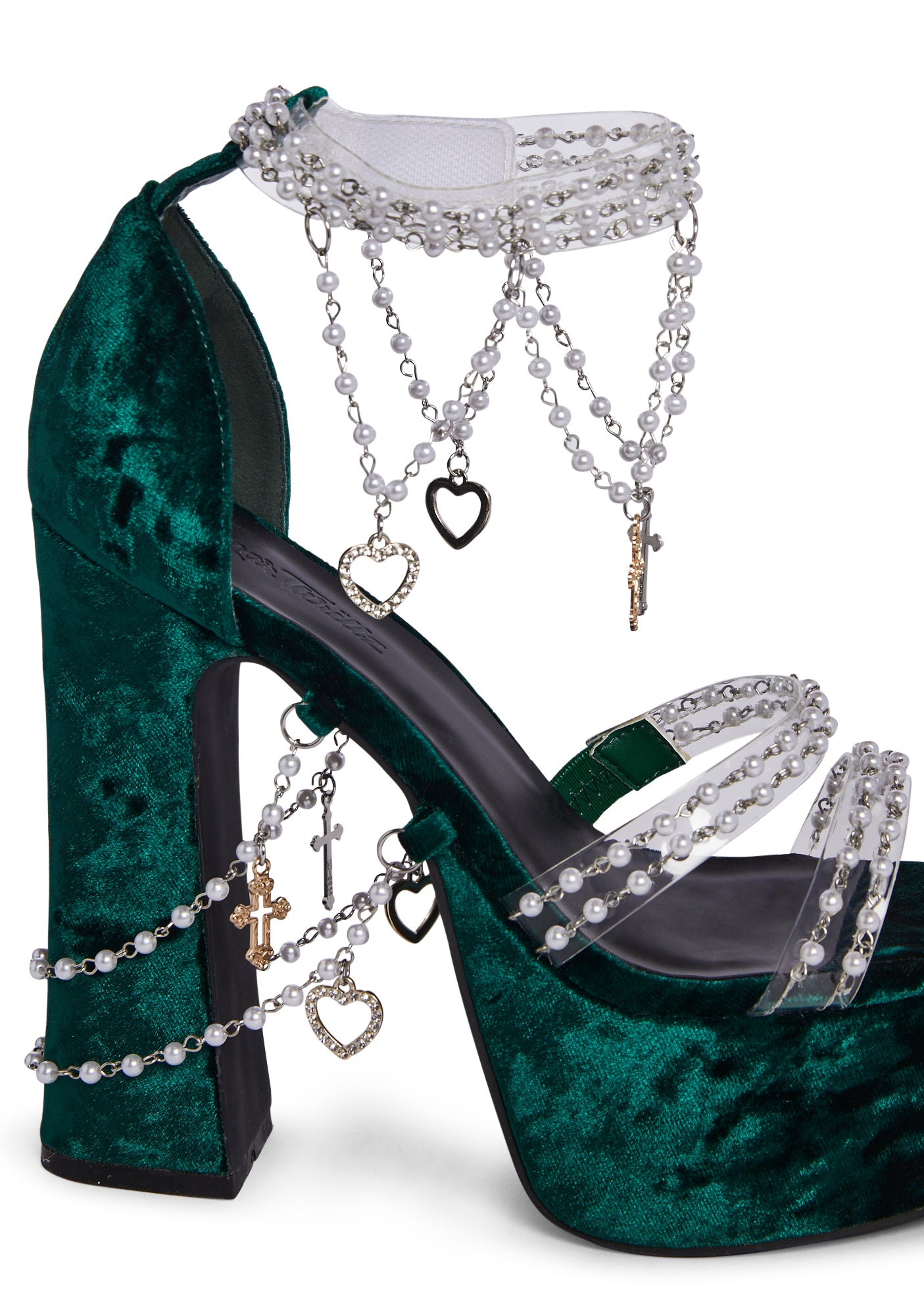 Emerald green platform heels clearance