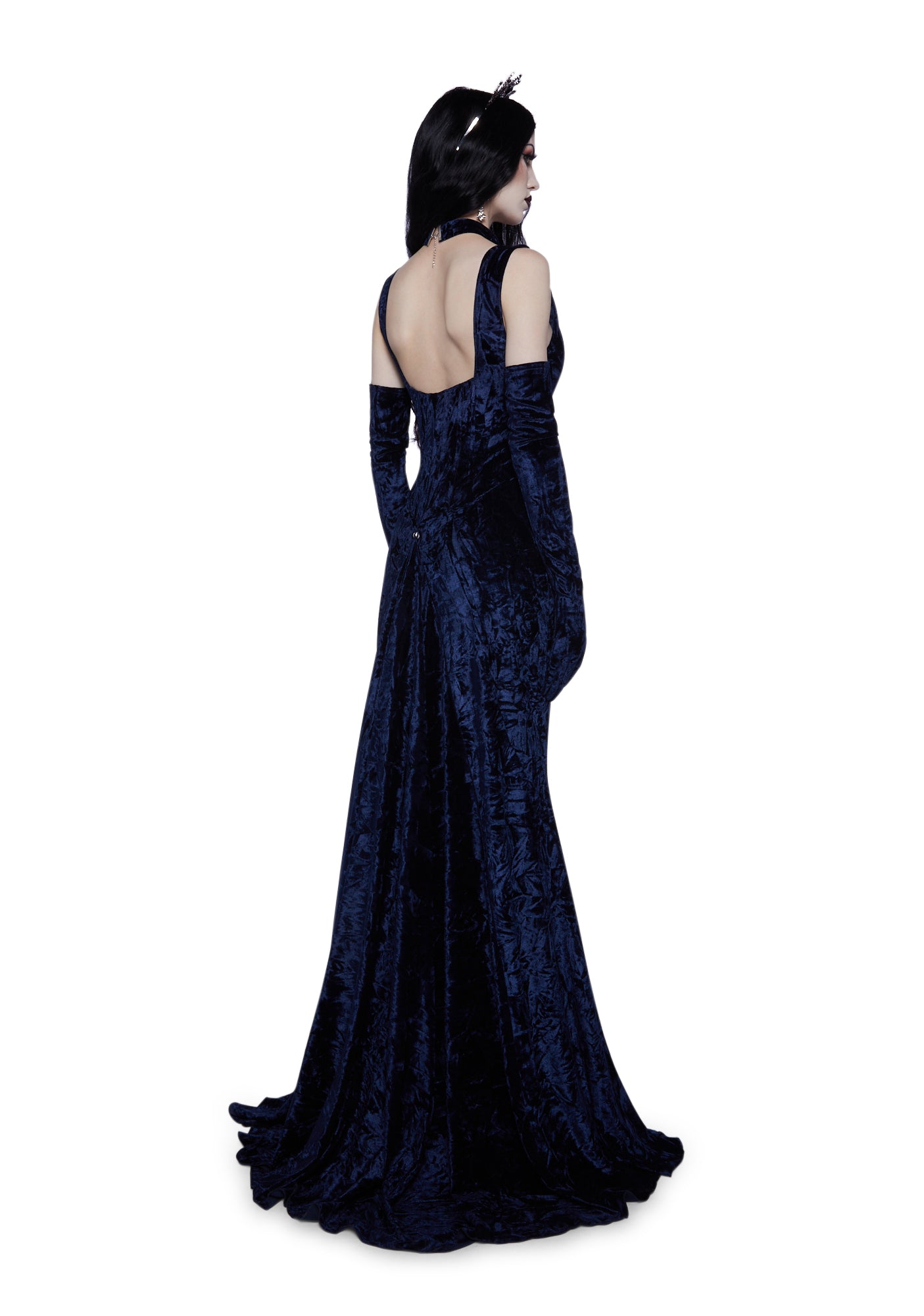 blue velvet dress with gloves Long Navy Blue Velvet Opera Gloves for Formal Evening Dress Burgundy