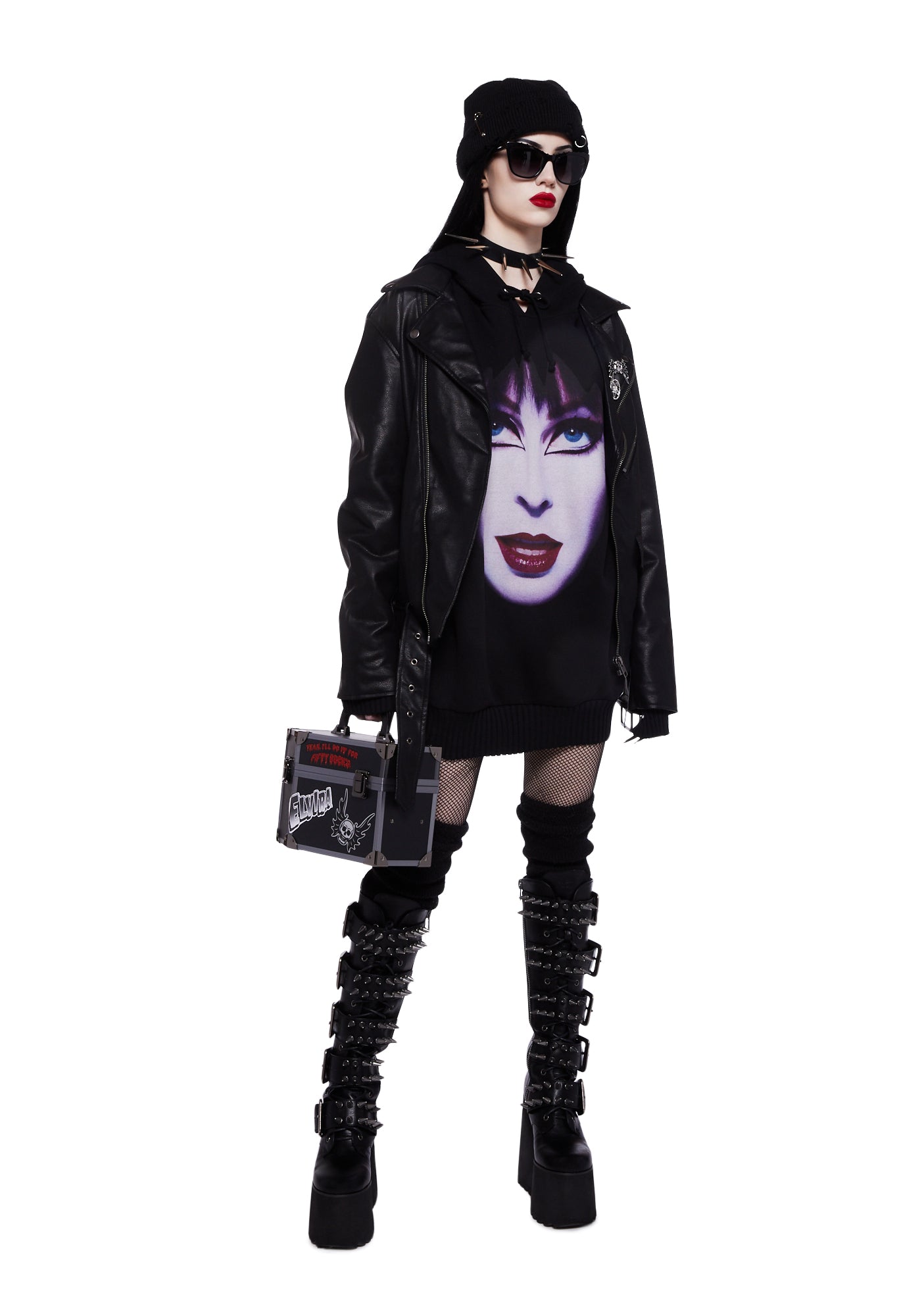 Dolls Kill x WB Horror Jason Mask Applique Oversized Hoodie