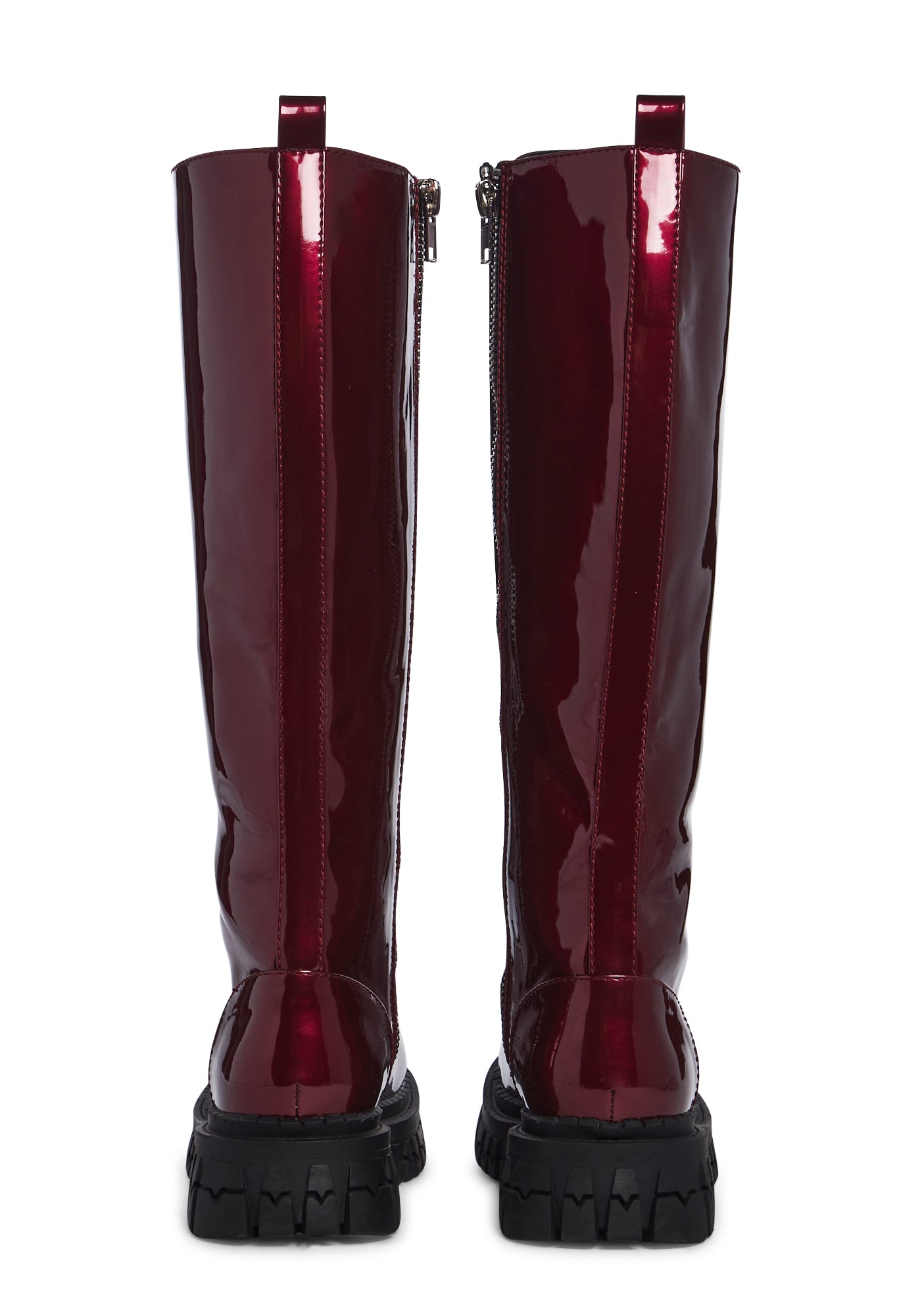 早割航空券 High Knee Zip Side Up Lace Vinyl Patent Delia's Boots Red - コスプレウィッグ