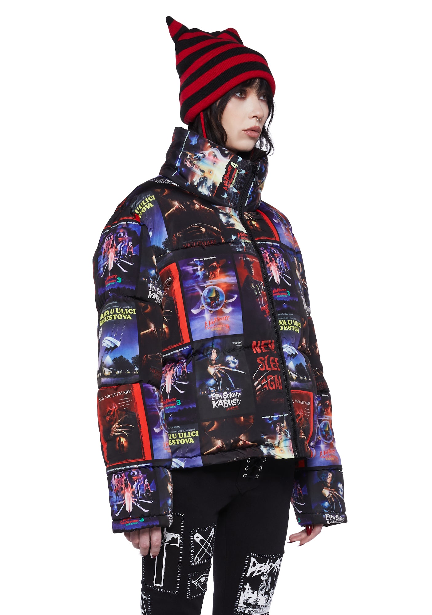 Dolls Kill X WB Horror Bomber Jacket- Multi