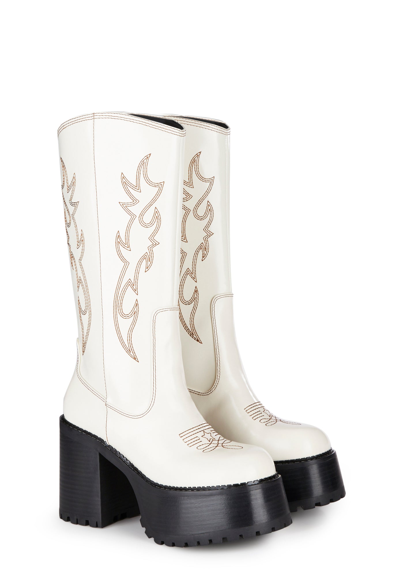 Canyon Town Western Boots- Cream