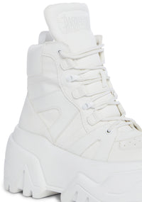 Crossfade High Top Platform Sneakers - White