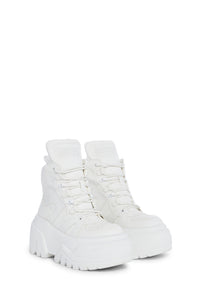 Crossfade High Top Platform Sneakers - White