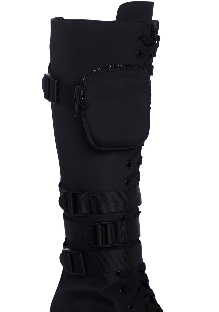Mad Hustle Knee High Combat Boots - alternate