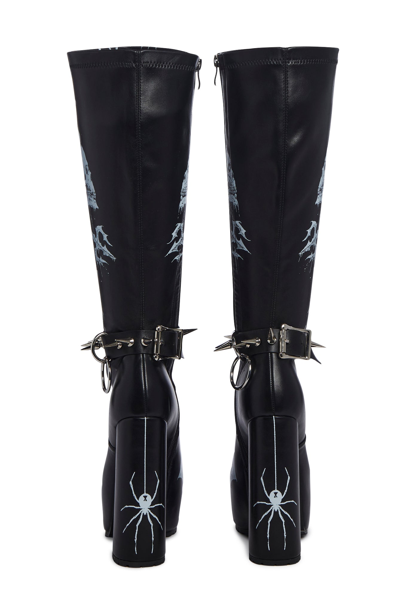 印象のデザイン Widow Baphomet Kill Dolls – Black - Boots Platform Skull 靴