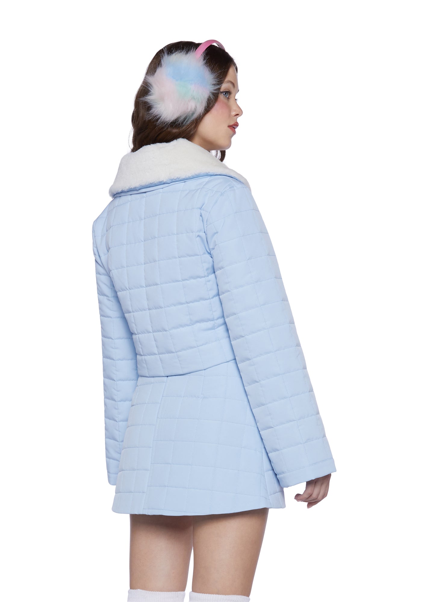 Sugar Thrillz Quilted Cropped Jacket- Blue – Dolls Kill