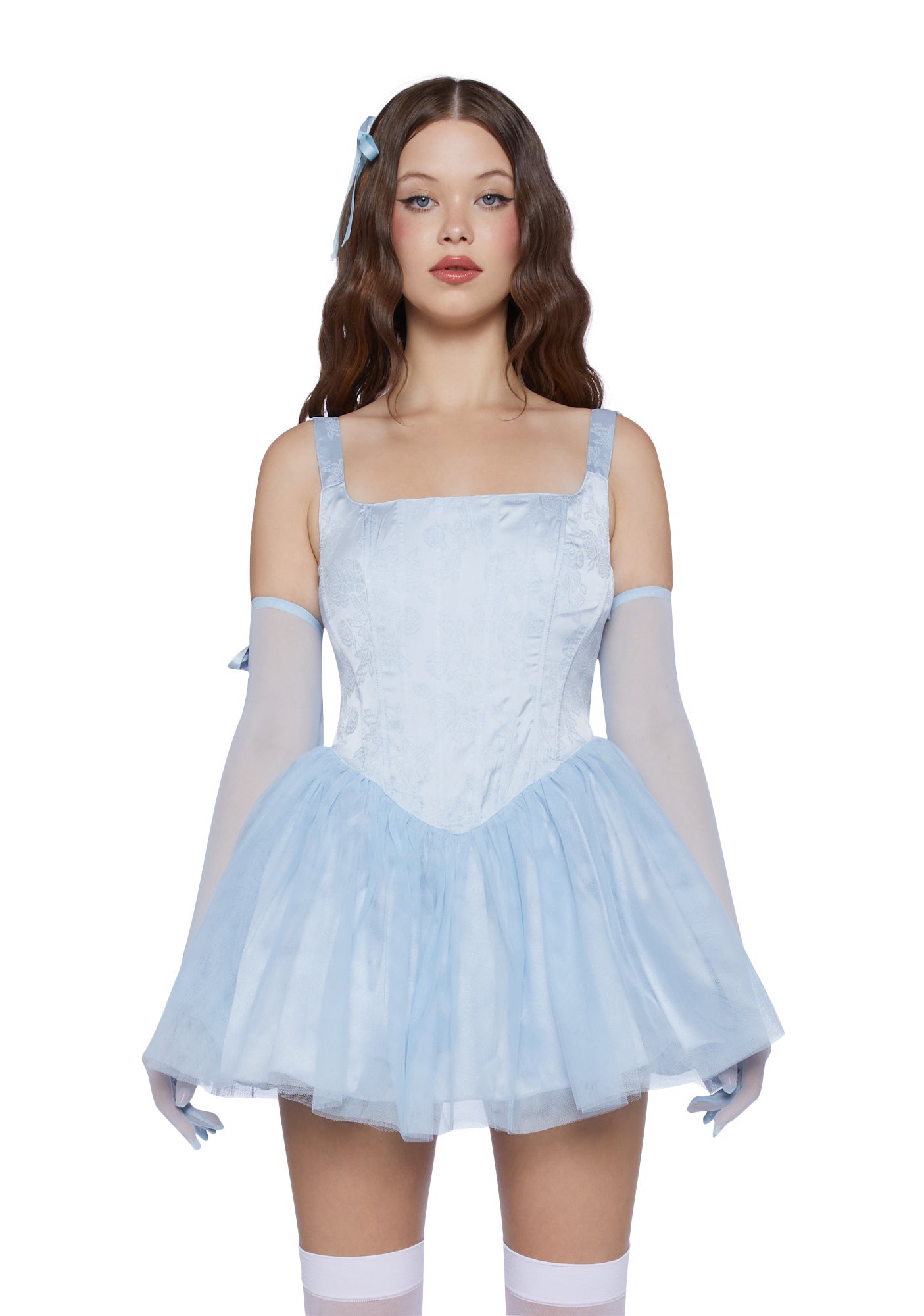 Sugar Thrillz Satin Tulle Brocade Mini Corset Dress