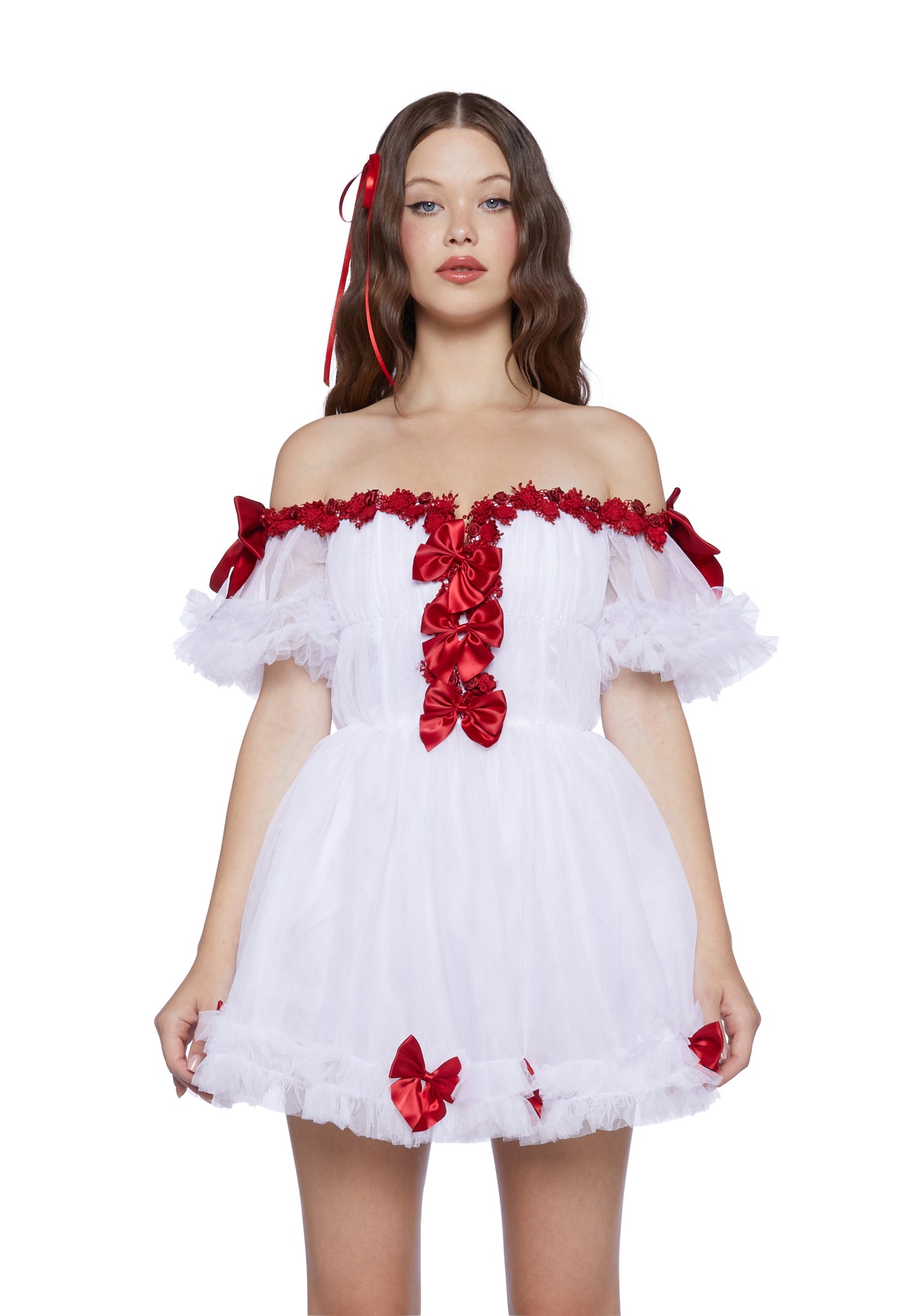 white with red roses dress Tulle Prom Dresses Rose Flower Ball Gowns Princess Dresses B Viniodress 25 First photo Model measurements Bust 32 Waist 26 Hips 38 Photographer White 1950s Roses Off-Shoulder Dress