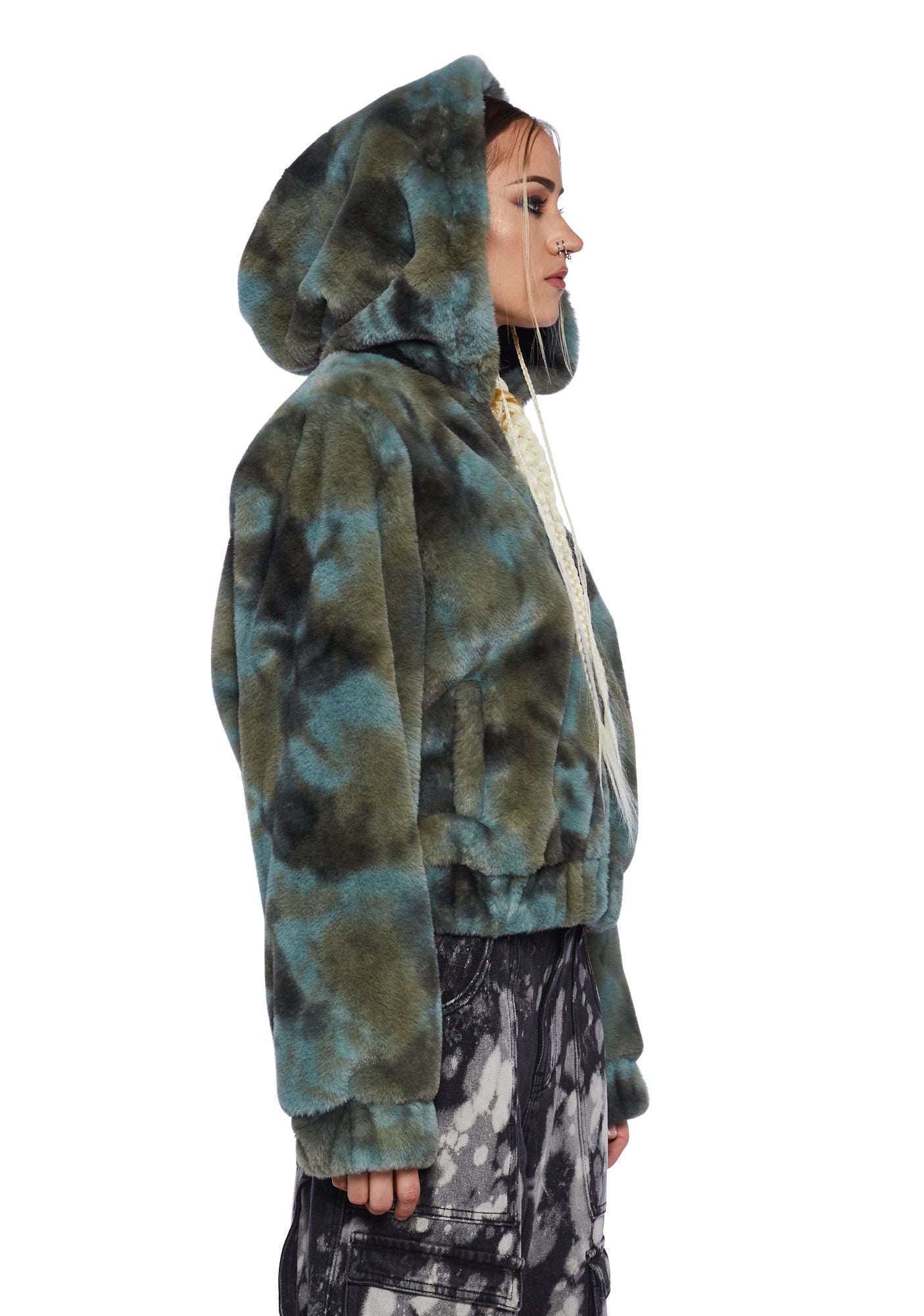 Current Mood Tie Dye Butterfly Hoodie Green Dolls Kill