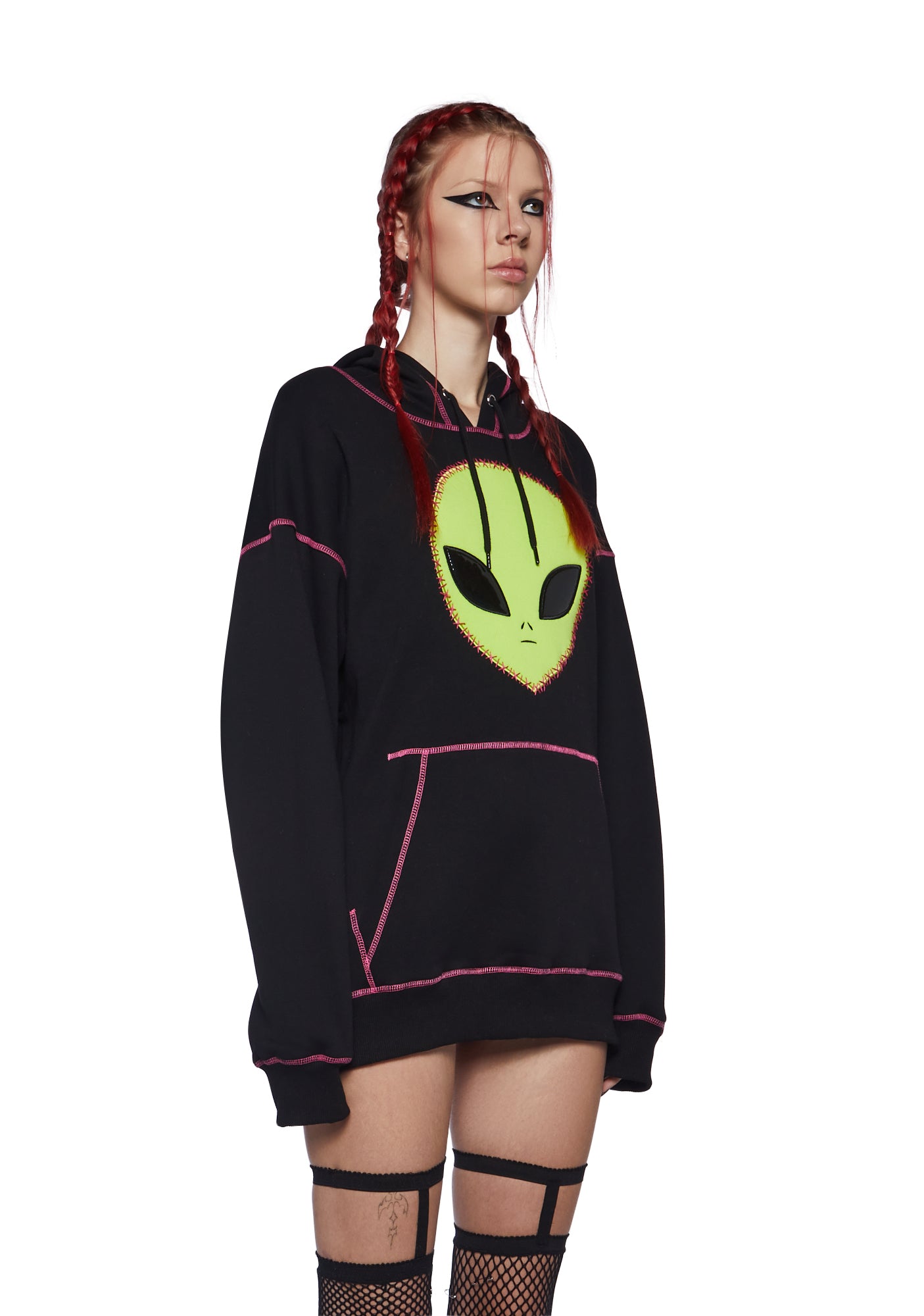 Black alien hoodie store