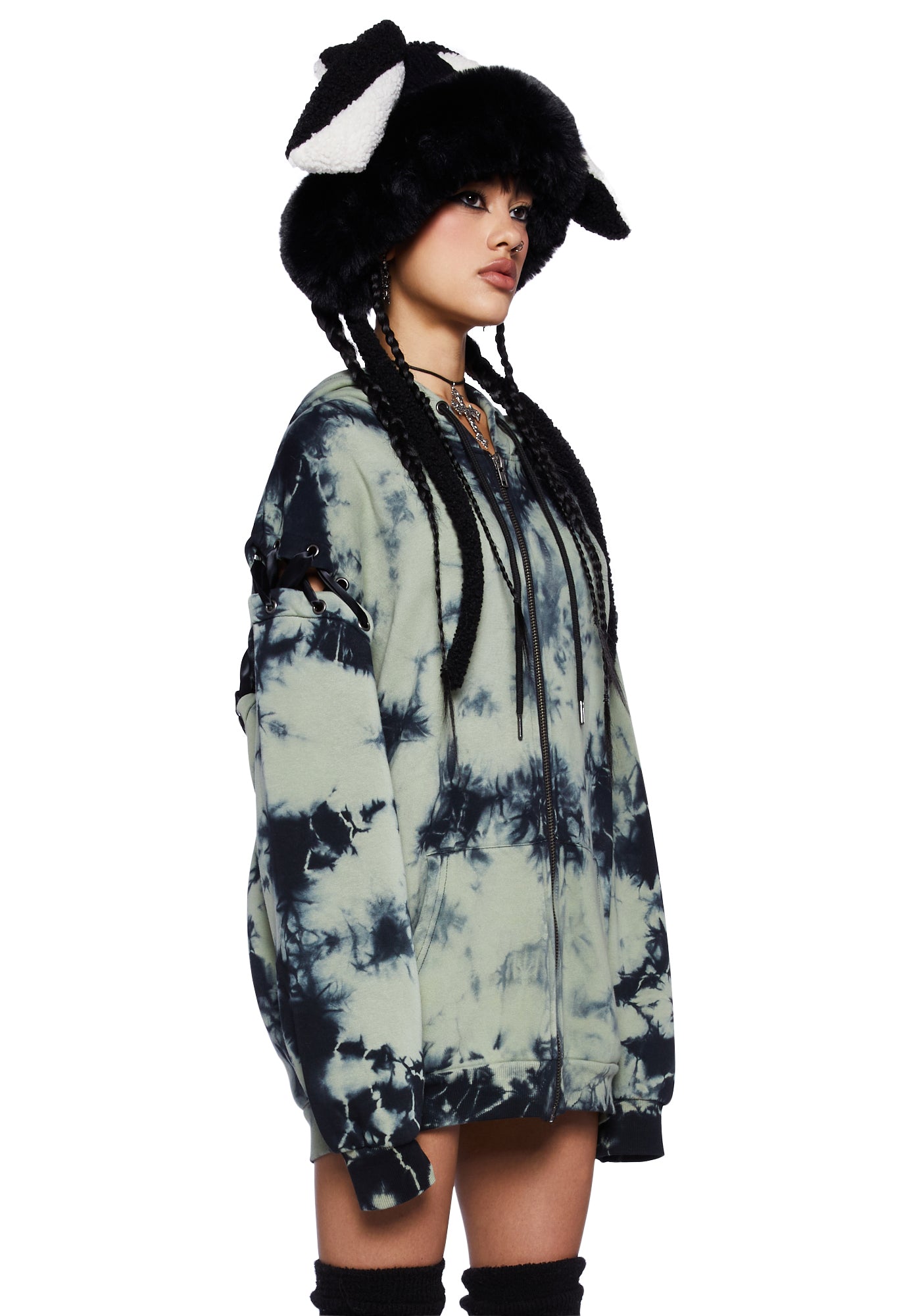 Current Mood Tie Dy Fairy Hoodie - Green – Dolls Kill