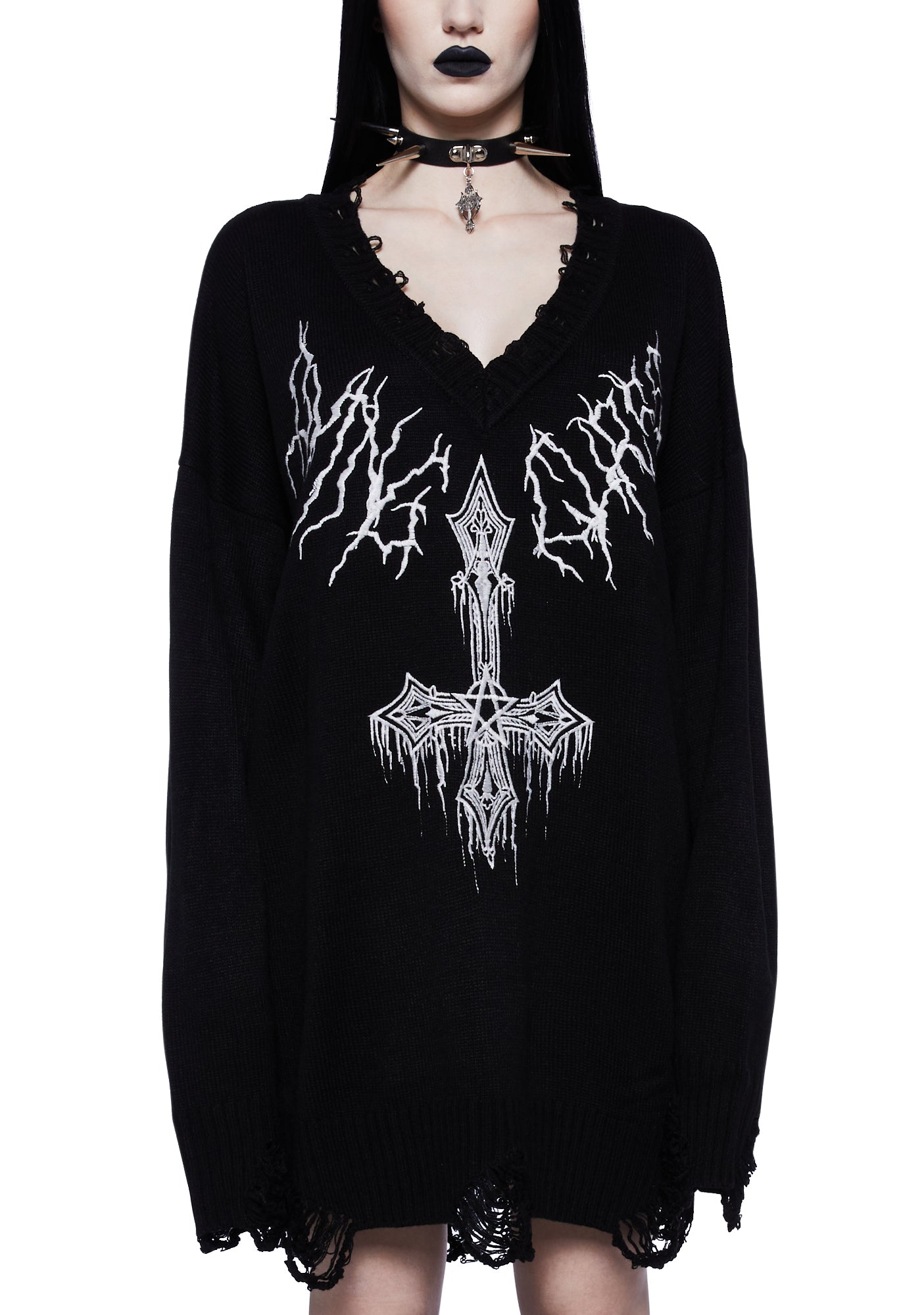 新作モデル Widow Long Kill Dolls – Black Sweater- Graphic Sleeve 小物
