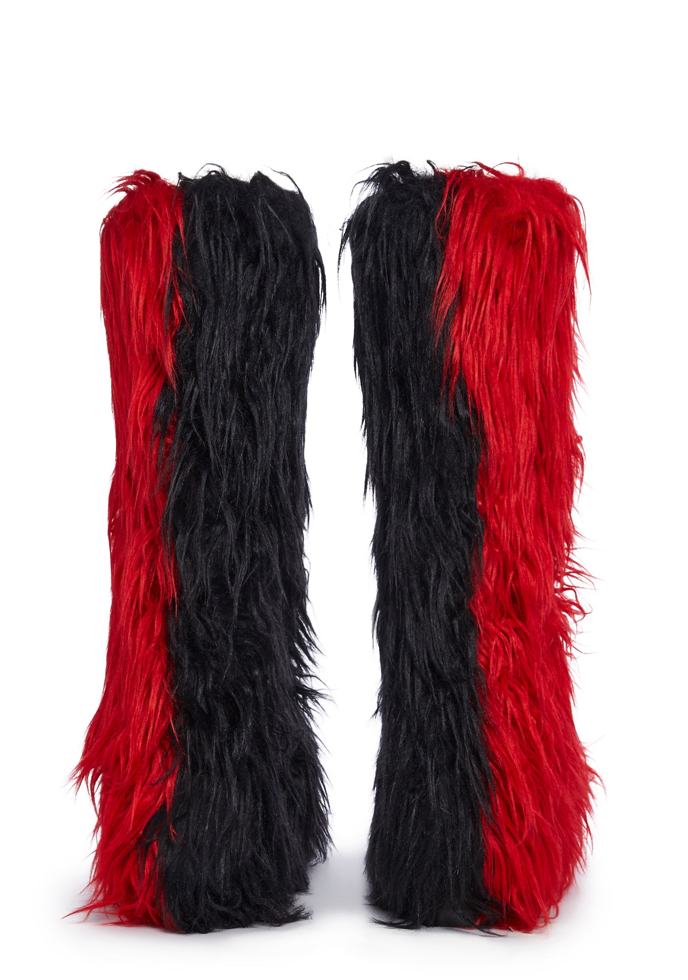 Red fuzzy boots cheap